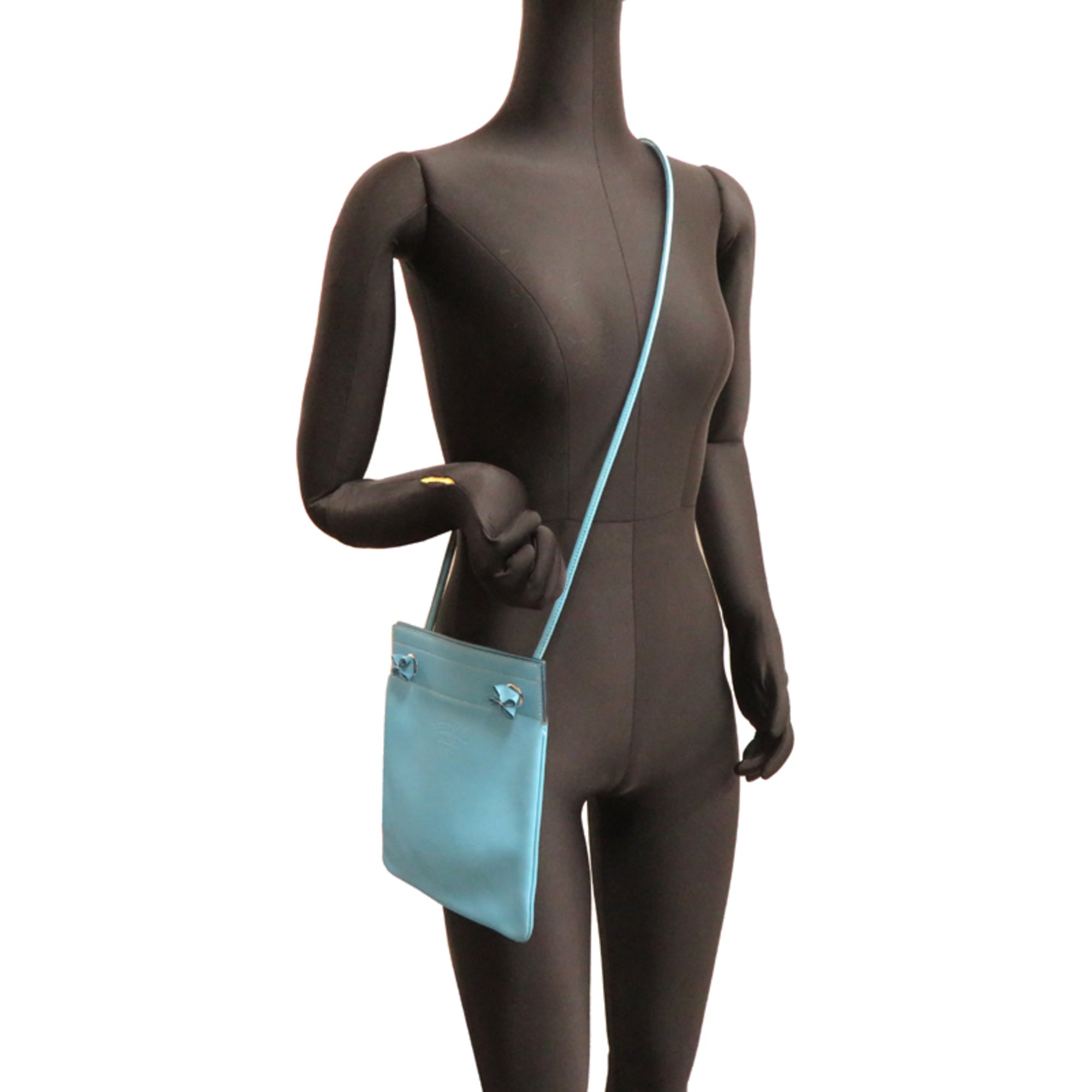 Hermes Aline Mini, D stamp, 2019 model, women's shoulder bag, Swift leather, Blue Nord — Like New