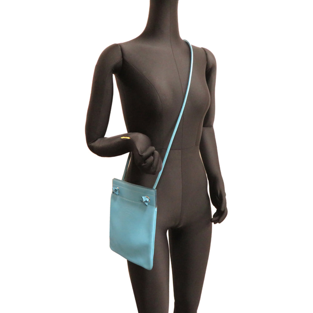 Hermes Aline Mini, D stamp, 2019 model, women's shoulder bag, Swift leather, Blue Nord — Like New