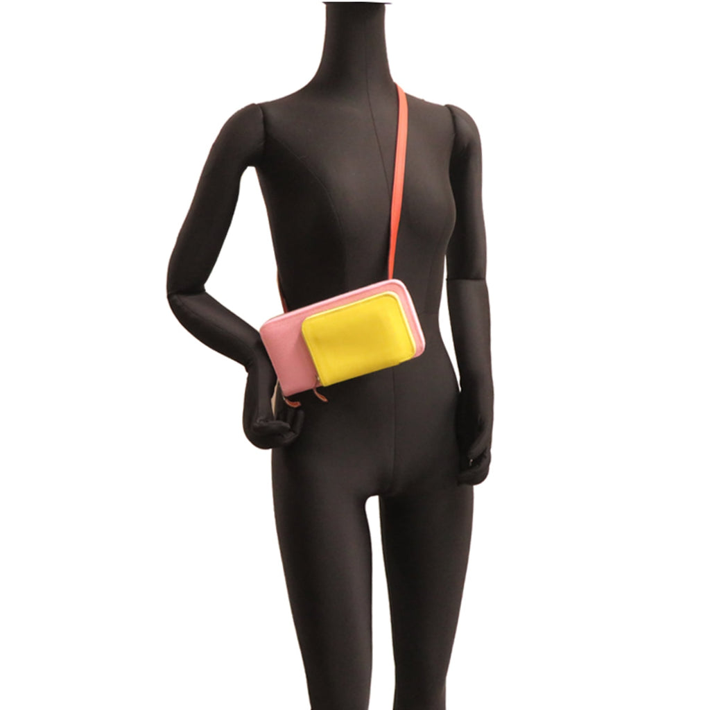 Hermes Hermès Nouveau To Go Zip B Stamp Women's Shoulder Bag Swift Mauve Sylvestre x Lime Cuivre