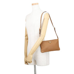 Prada Shoulder Bag Triangle Soft Grain Leather 1BC238 PRADA Handbag — Like New
