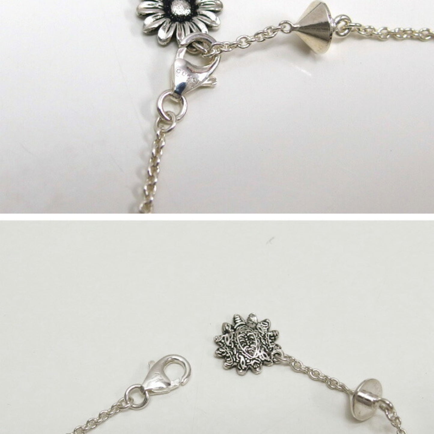 Gucci Double G Mother of Pearl Small Chain Silver Bracelet