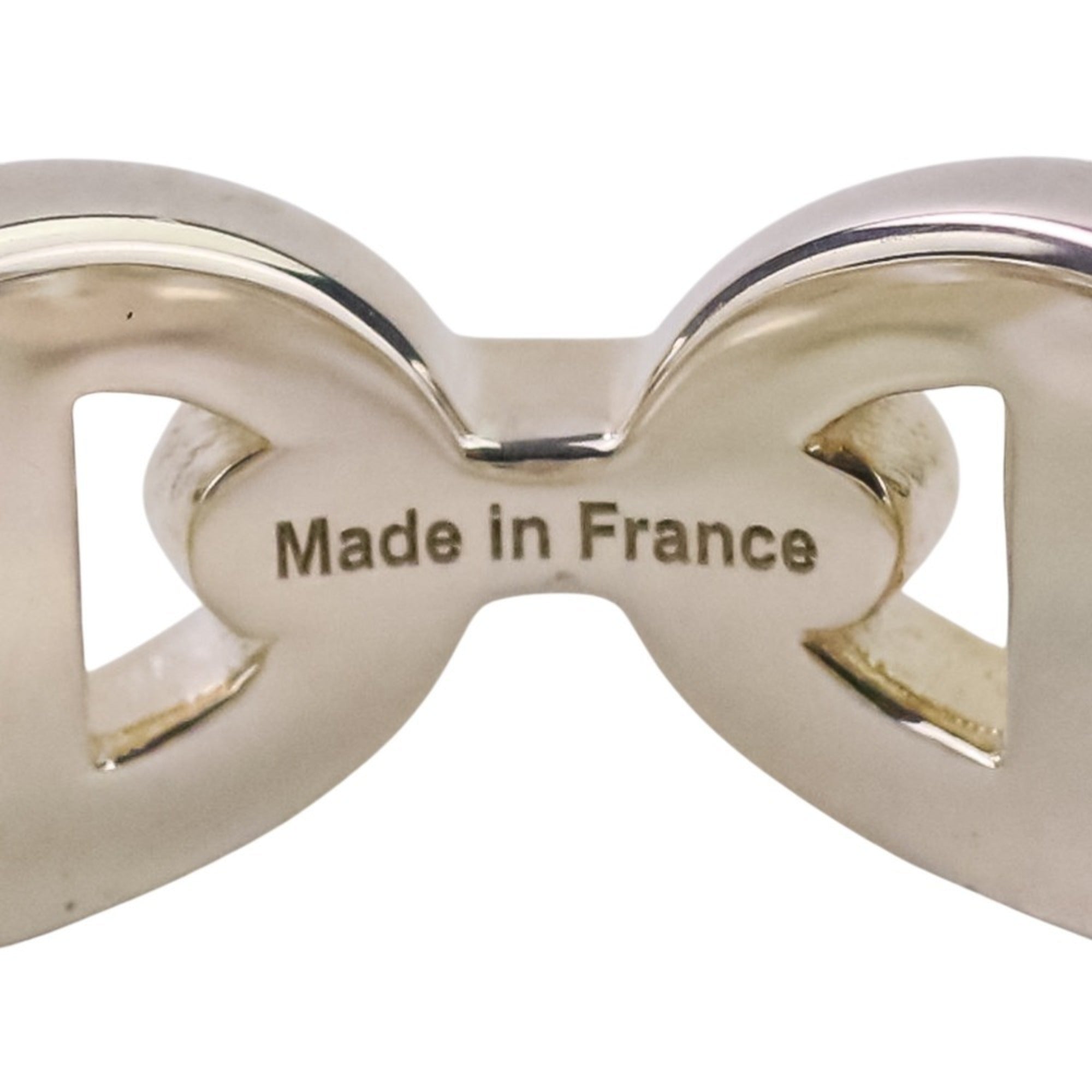 HERMES Chaine d'Ancre Enchaine PM AG925 Ring, Size 49 (equivalent), Silver, Women's — Like New