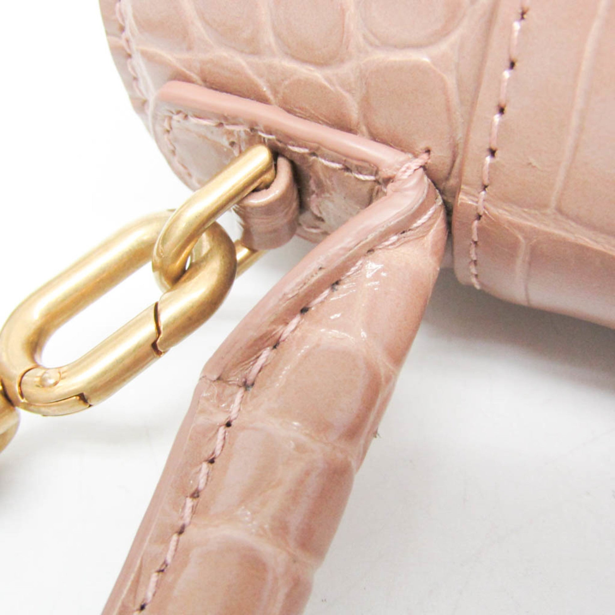 Balenciaga Hour Glass 593546 Women's Leather Handbag,Shoulder Bag Pink Beige — Like New