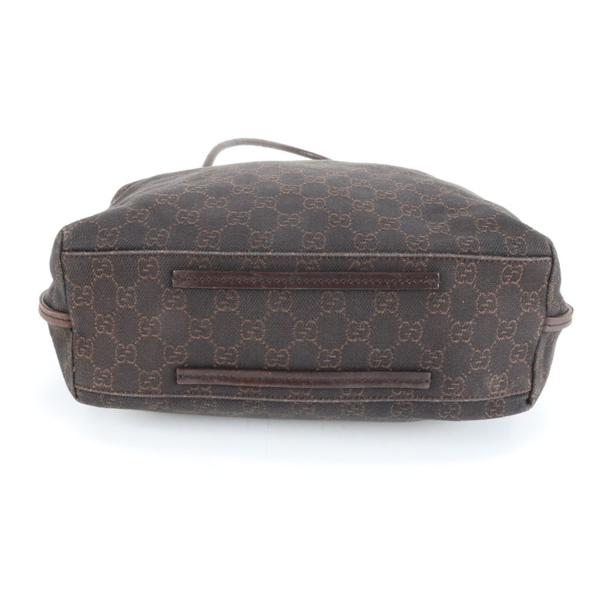 Gucci GG Canvas 101341 Leather Tote Bag Shoulder Handbag Brown Women's