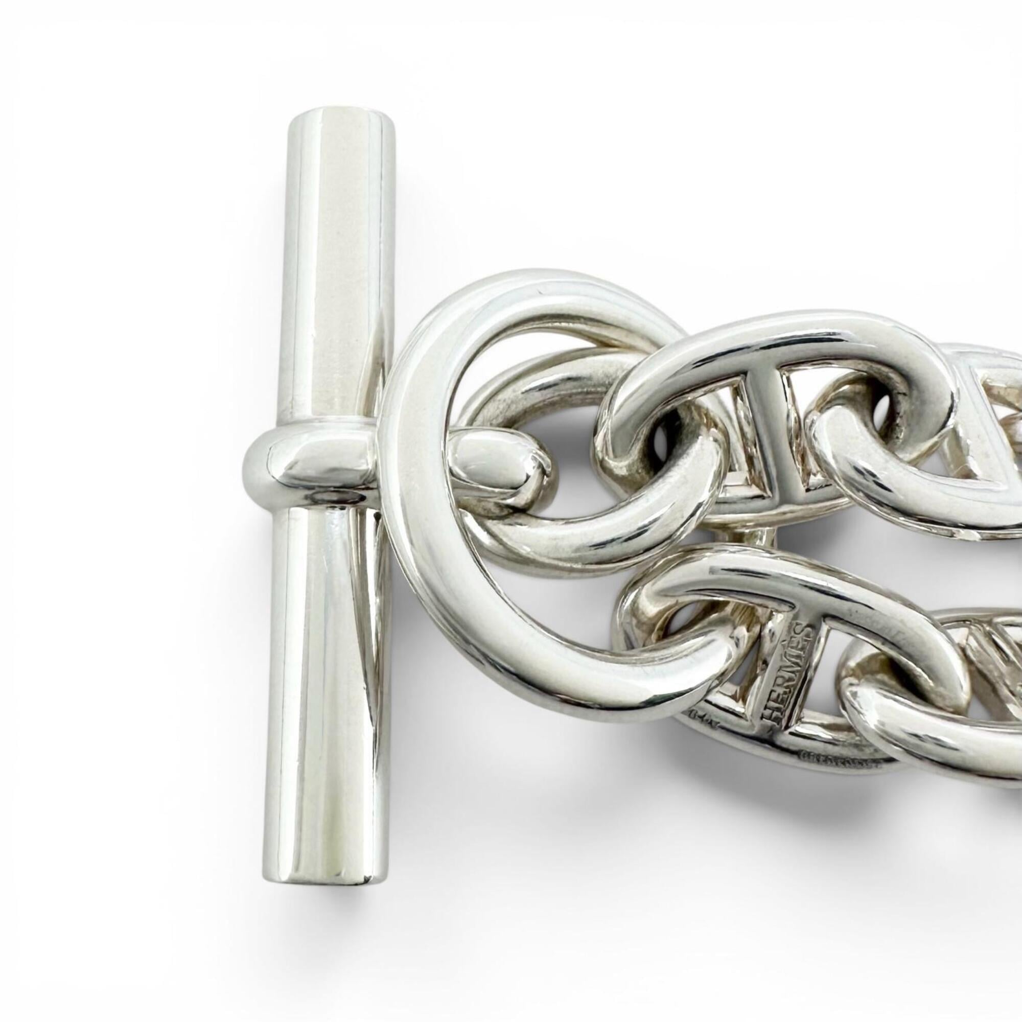 HERMES Chaine d'Ancre PM bracelet, AG925, 15 links, silver, made in France, 2025 model, weight 32.7g, women's — Like New