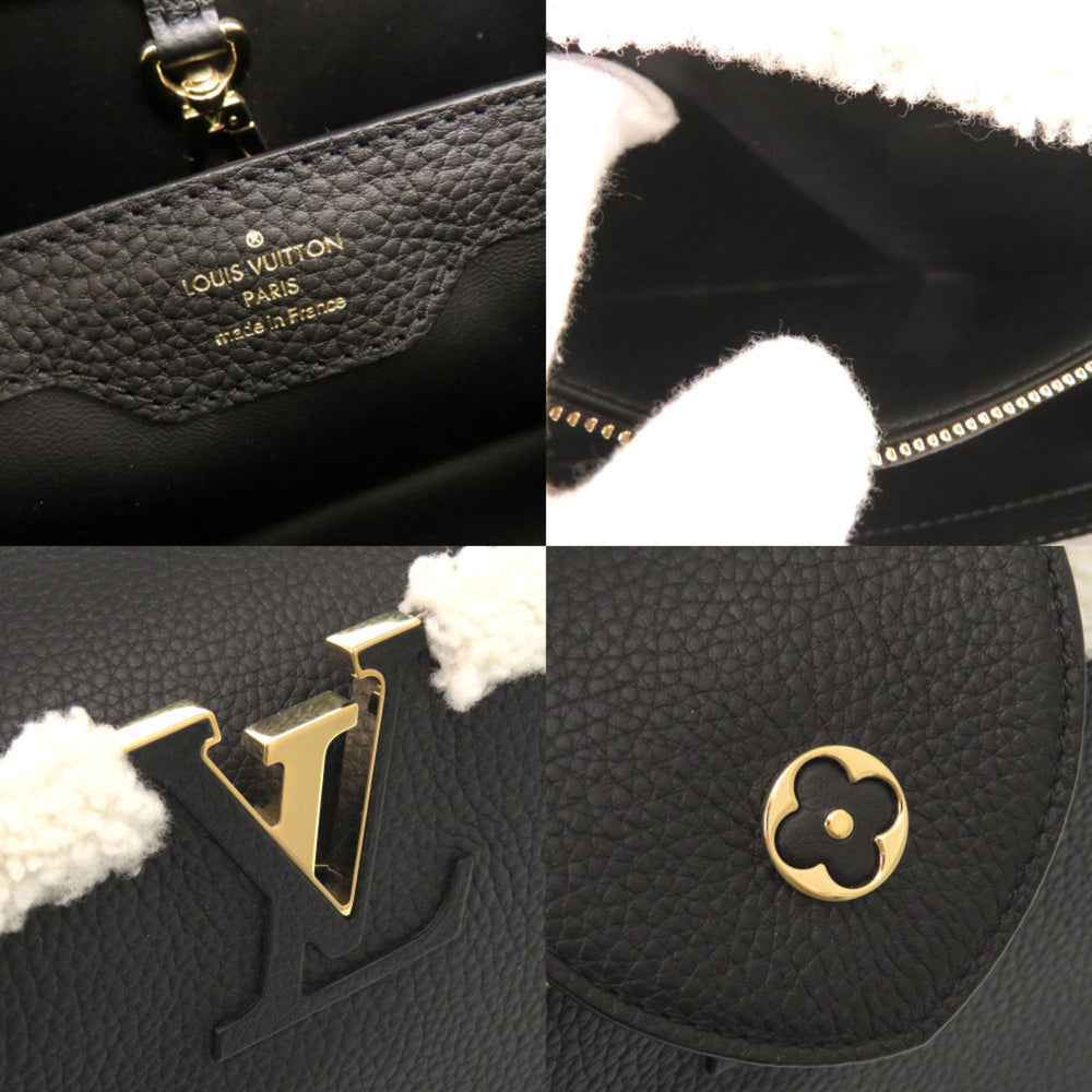 Like New Louis Vuitton Capucines MM M59073 IC Taurillon Leather Shearling Black Handbag LV 0237LOUIS VUITTON — Like New