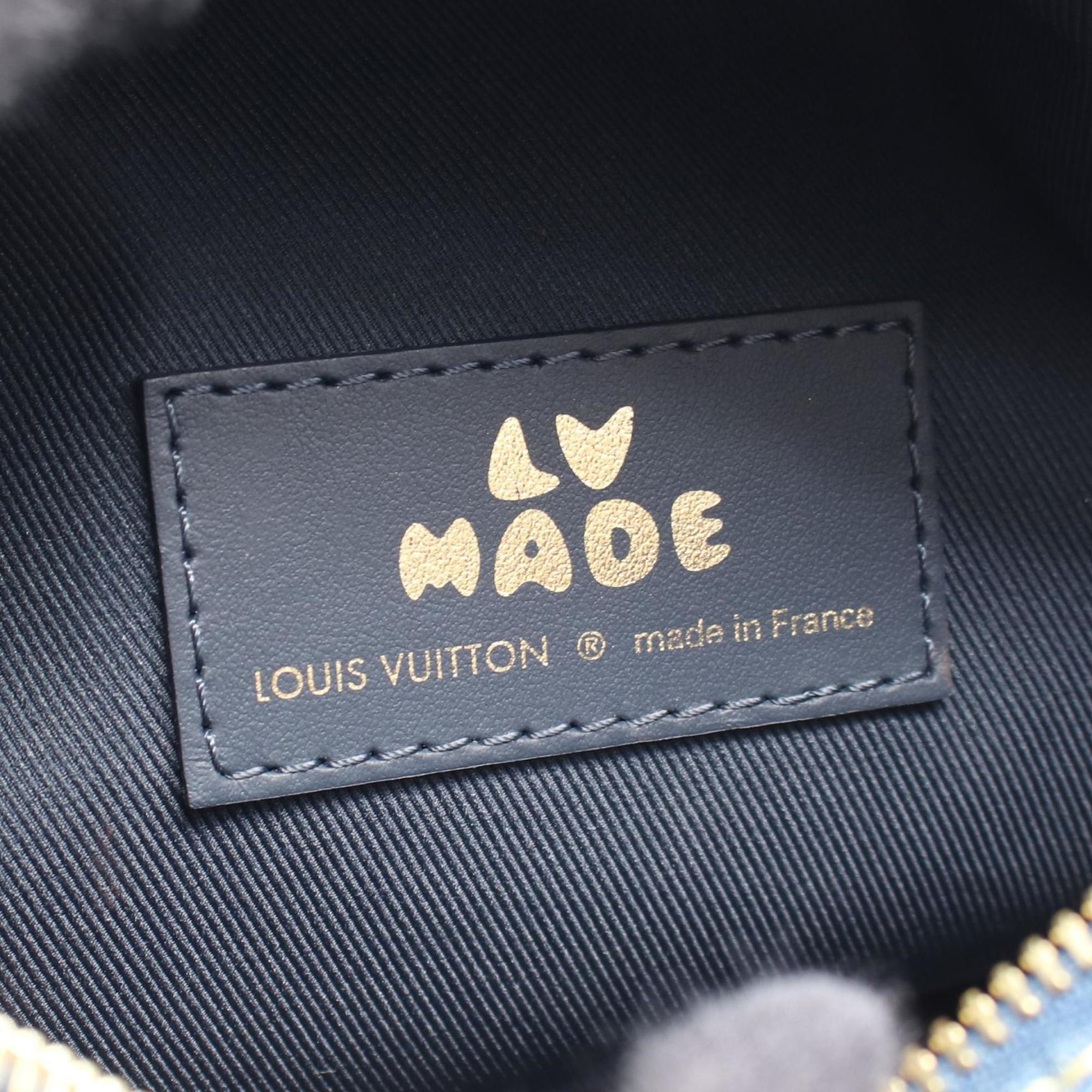 Louis Vuitton LOUIS VUITTON x NIGO Japanese Cruiser Handbag, denim, Taurillon leather, Monogram Denim, men's, navy, M45970