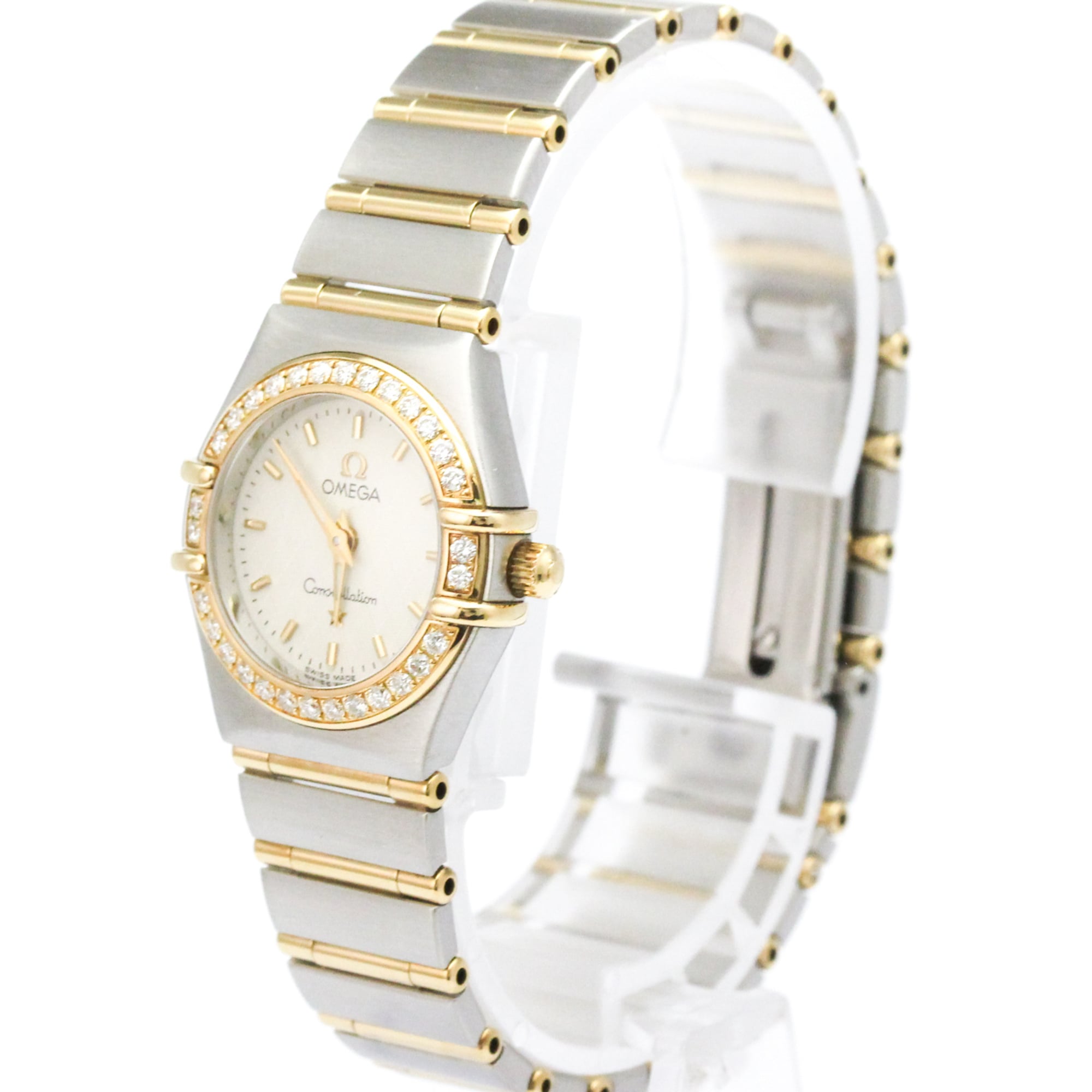 OMEGA Constellation Diamond 18K Gold Steel Watch 1267.30 Polished — Very Good