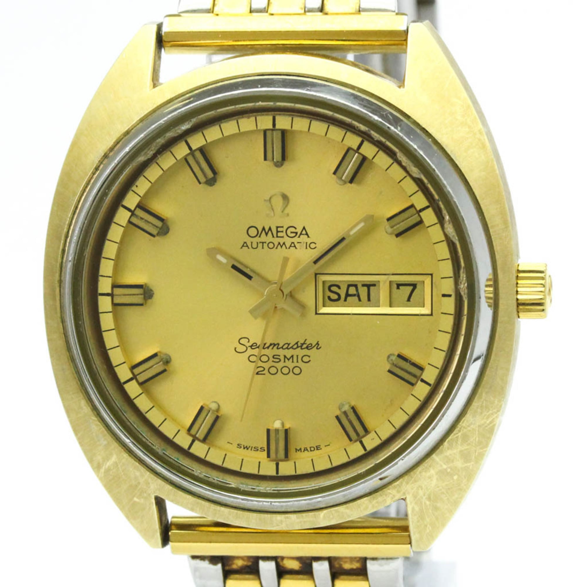 OMEGA Seamaster Cosmic 2000 Cal 1022 Gold Plated Automatic Mens Watch 166.131 — Good