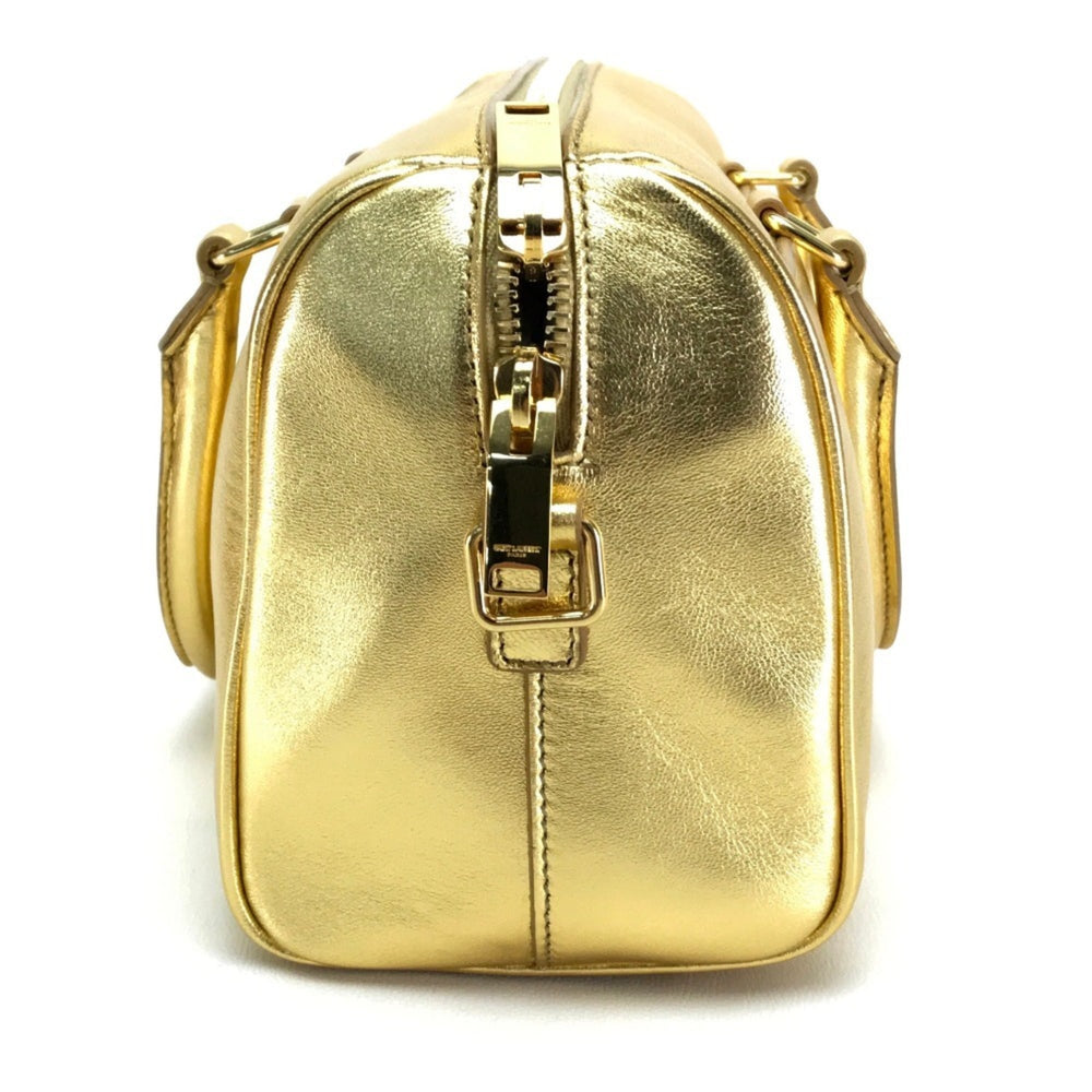 SAINT LAURENT Saint Laurent Paris Baby Duffle Handbag Shoulder Bag Leather Women's Gold — Like New