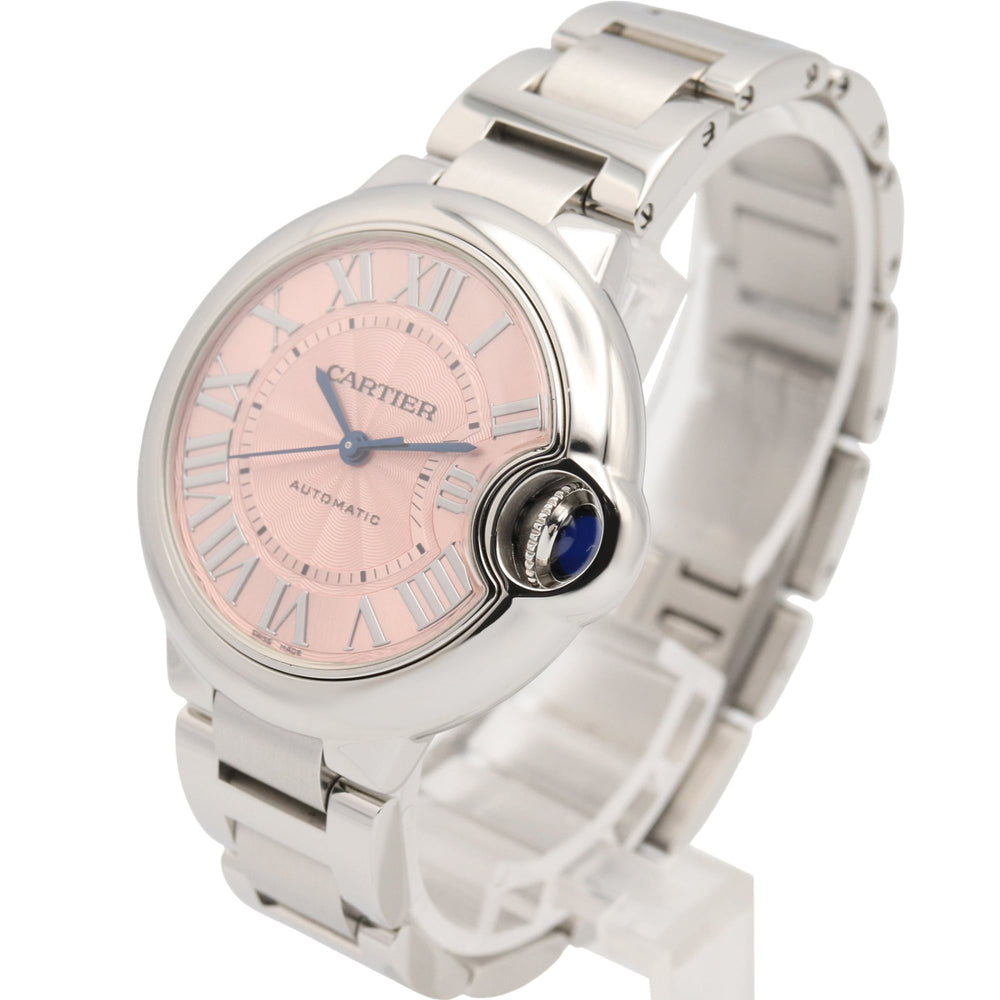 Cartier Ballon Bleu 33mm Watch, Stainless Steel, Ladies, Pink Tone, W6920100 — Very Good