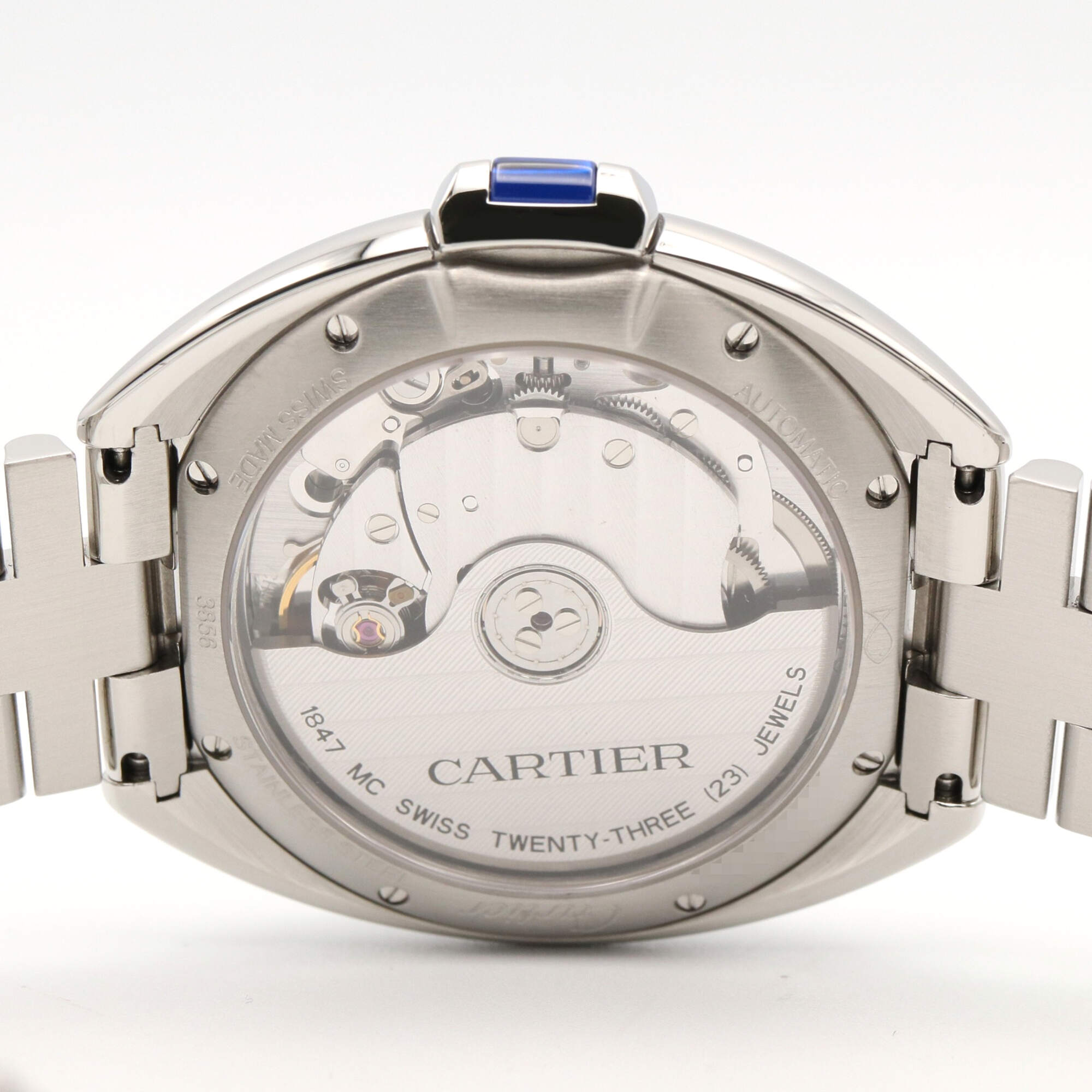 Cartier Cle de watch, stainless steel, men's, silver tone, WSCL0006 — Very Good