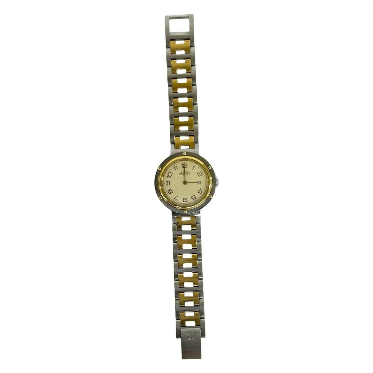 HERMES Clipper Stainless Steel GP Quartz Wristwatch, Silver, 32943 — Good