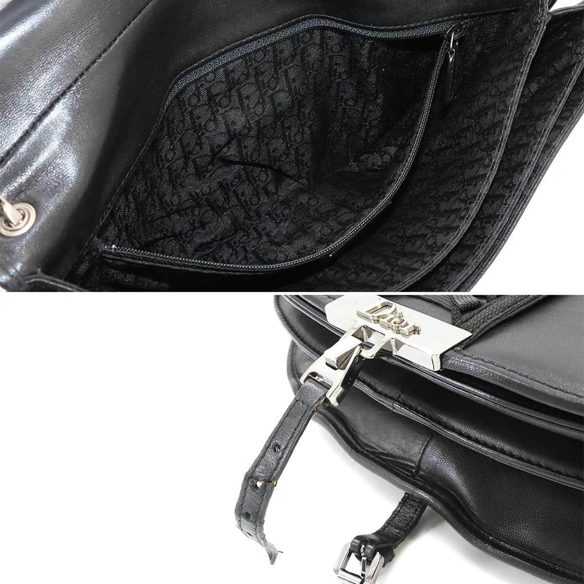 Christian Dior Admit It Shoulder Handbag Leather Black Corset — Like New