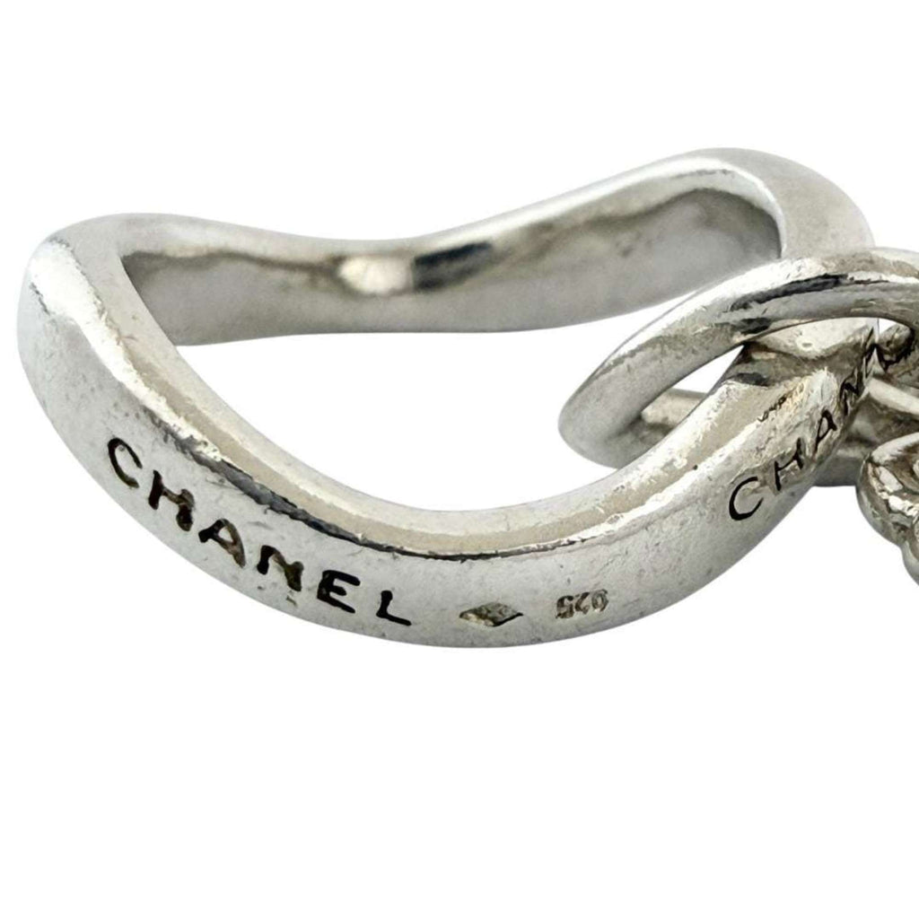 Chanel Women's Silver 925 Ring, Size 12, Clover