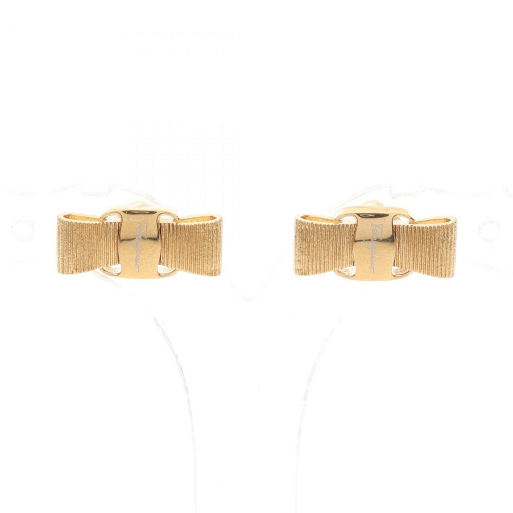 Salvatore Ferragamo Vara Ribbon Earrings, Gold Plated, Women's, 76 0546