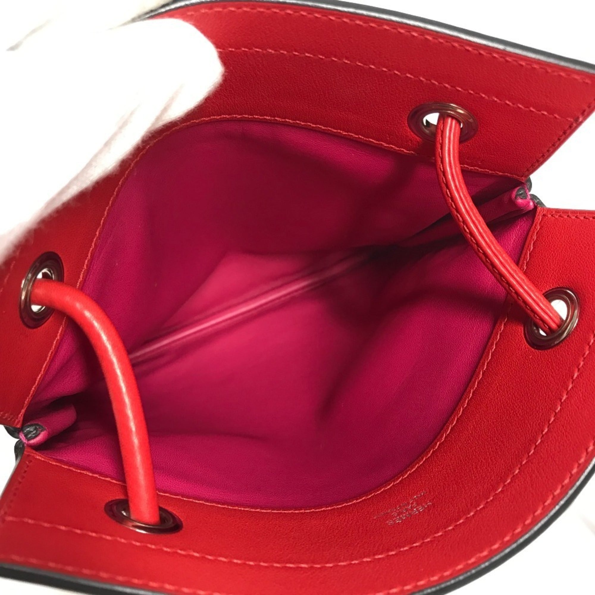 HERMES Bicolor Sac Aline Mini Pochette Shoulder Bag in Pink Leather — Like New