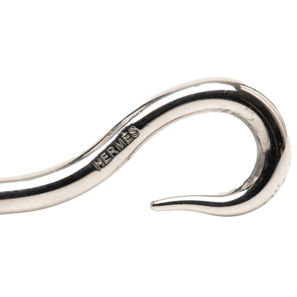 Hermes Jumbo Choker Bracelet in Brown and Silver Leather Metal for Women