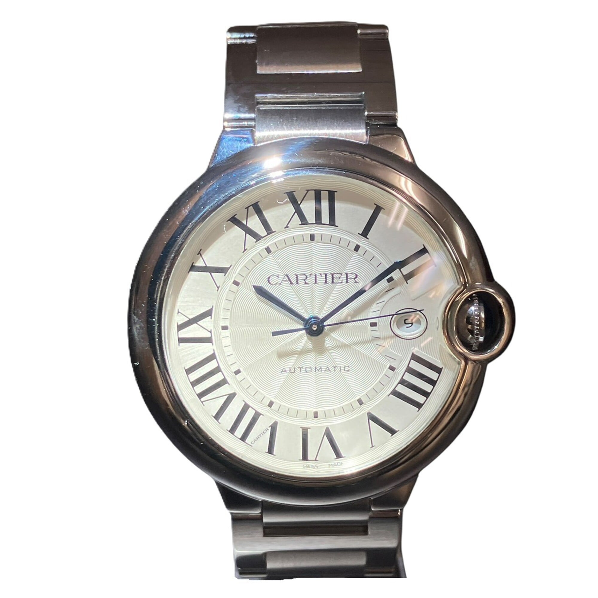 Cartier Ballon Bleu de automatic watch, stainless steel, silver dial, WSBB0049 — Very Good