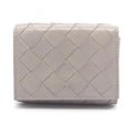 Bottega Veneta Intrecciato Tri-fold Wallet, Leather, Women's, Gray