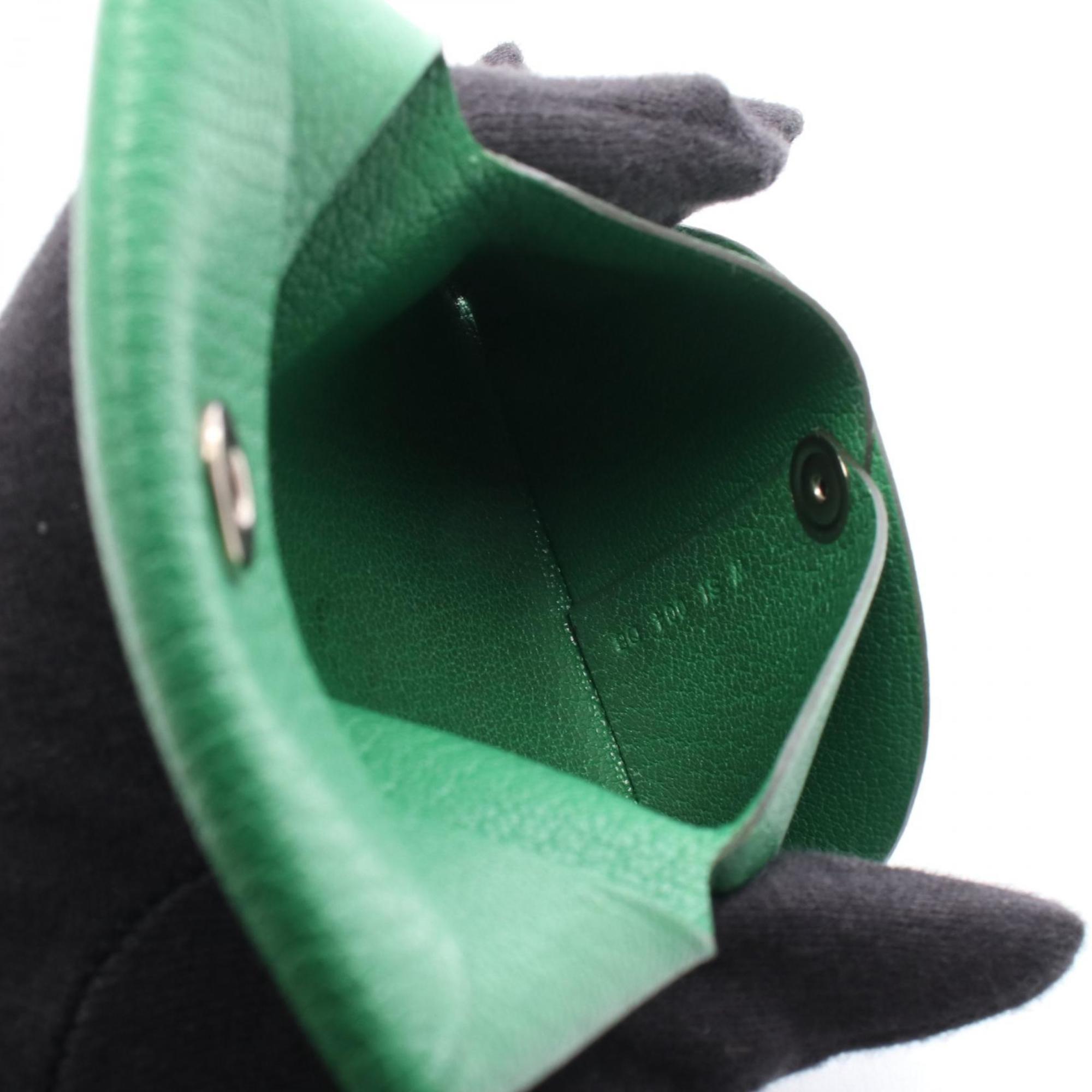 Hermes Hermès Bastia Bamboo Wallet with Coin Purse, Chevre, Women's, Green