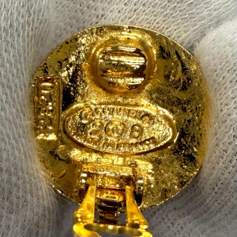 CHANEL Vintage 28 Coco Mark Logo Earrings, Gold, Made in France, Women's — Like New