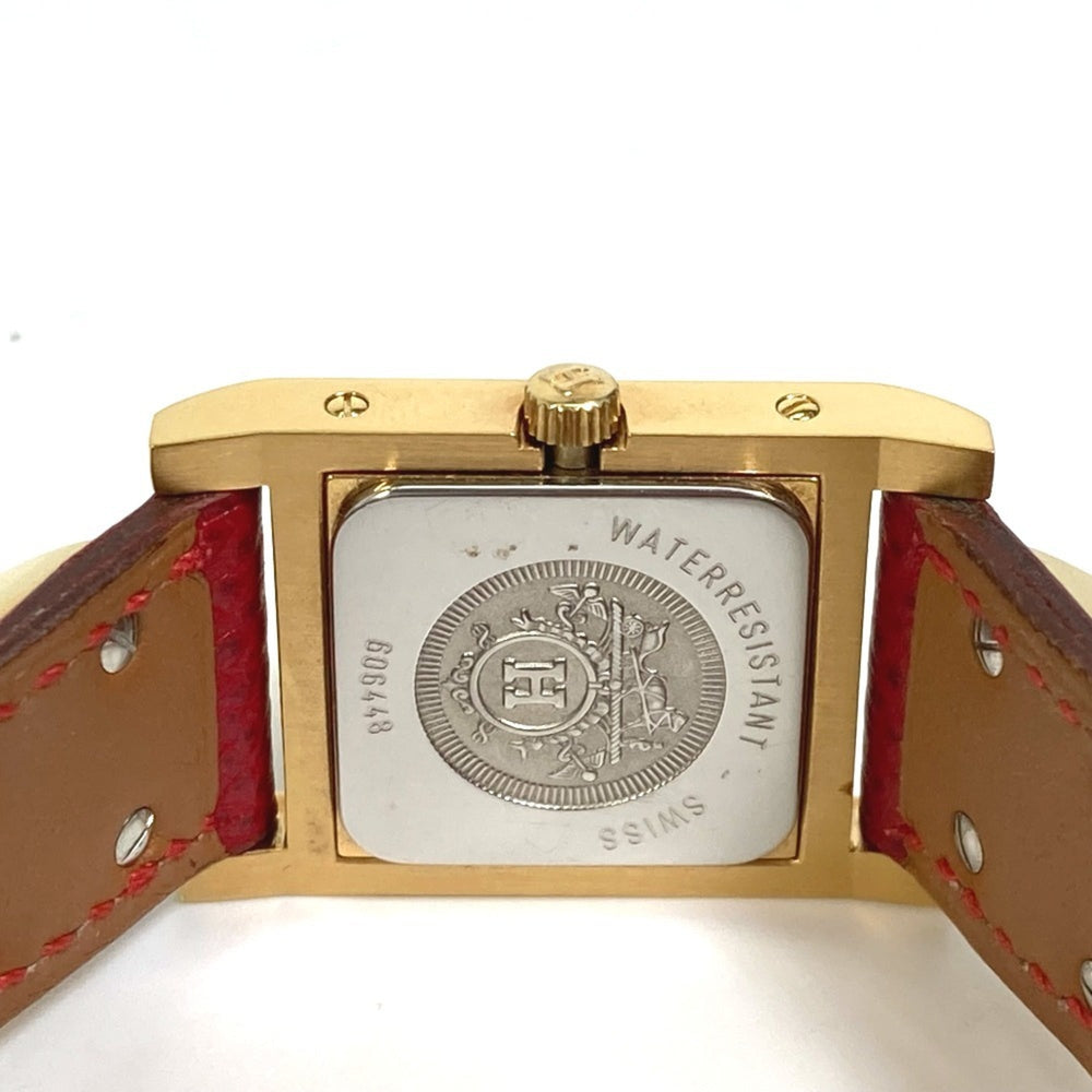 HERMES Medor Quartz Watch GP Leather Ladies Gold S-220909-9 — Good