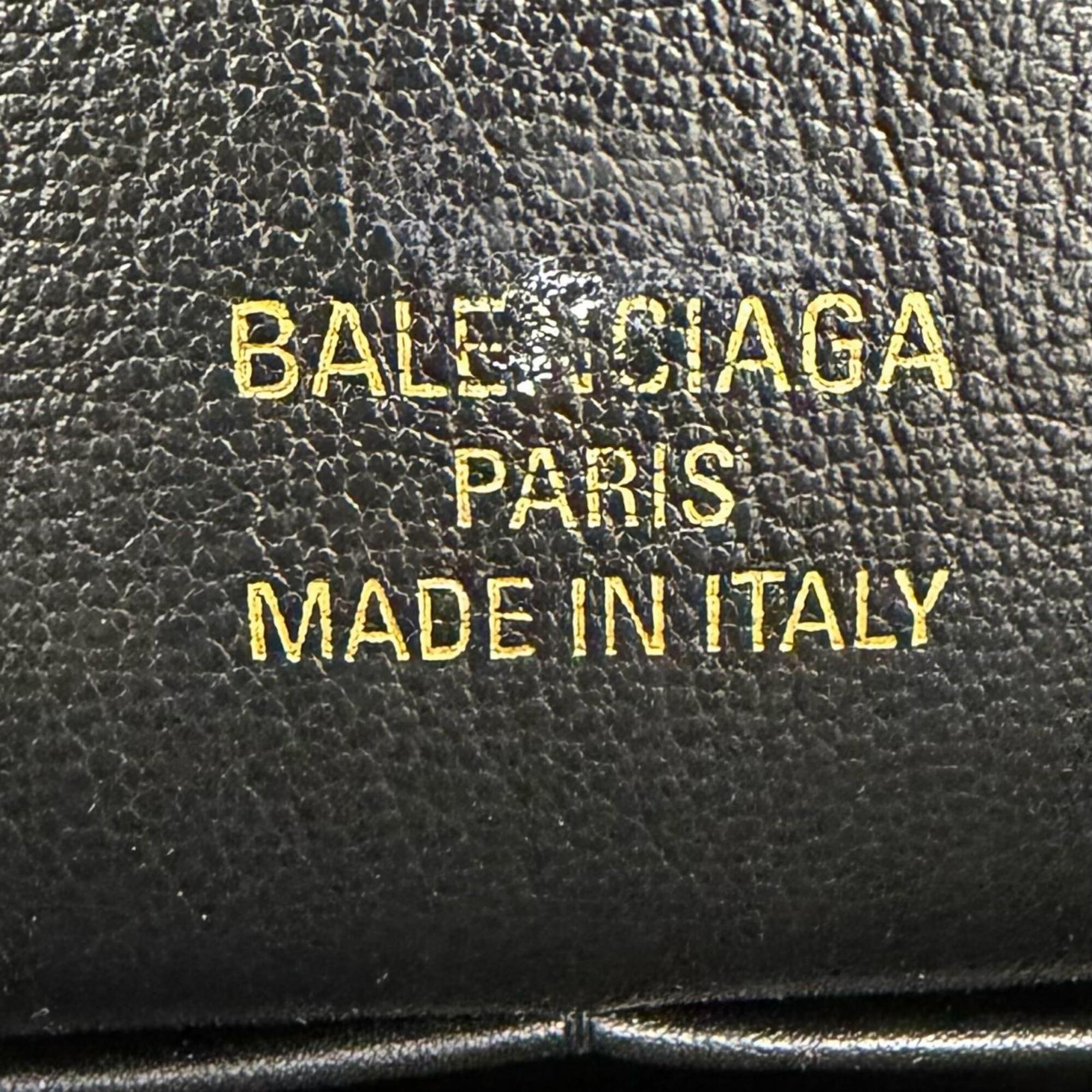 BALENCIAGA 834943 Bel Air Small Clutch Bag, 2-Way Leather Shoulder Black, Made in Italy, Women's, with Dust Bag — Like New