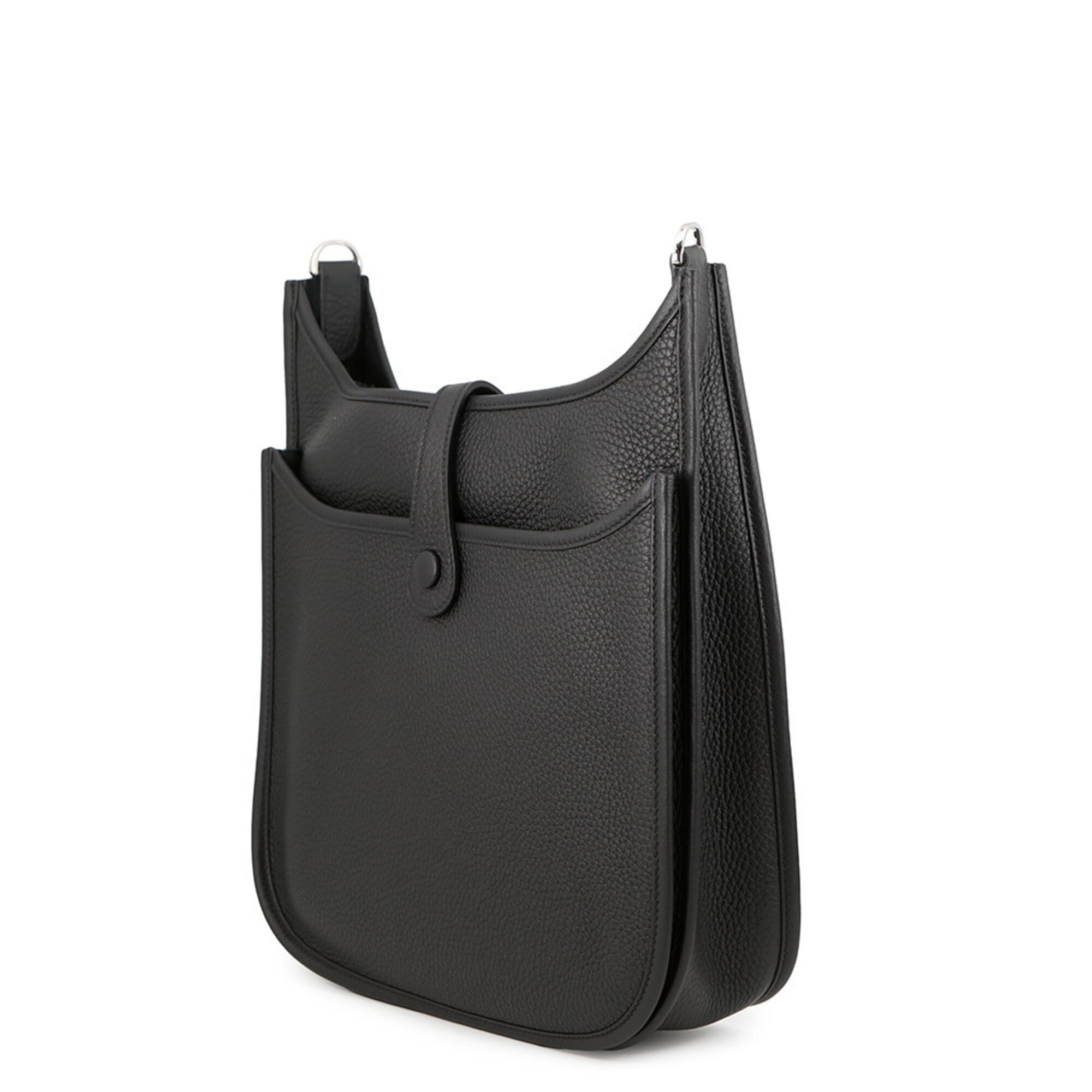 Hermes Evelyne 3 PM Shoulder Bag, Black, Taurillon Clemence Leather, G Stamp, Evelyne, Handbag, Women's, HERMES — Like New
