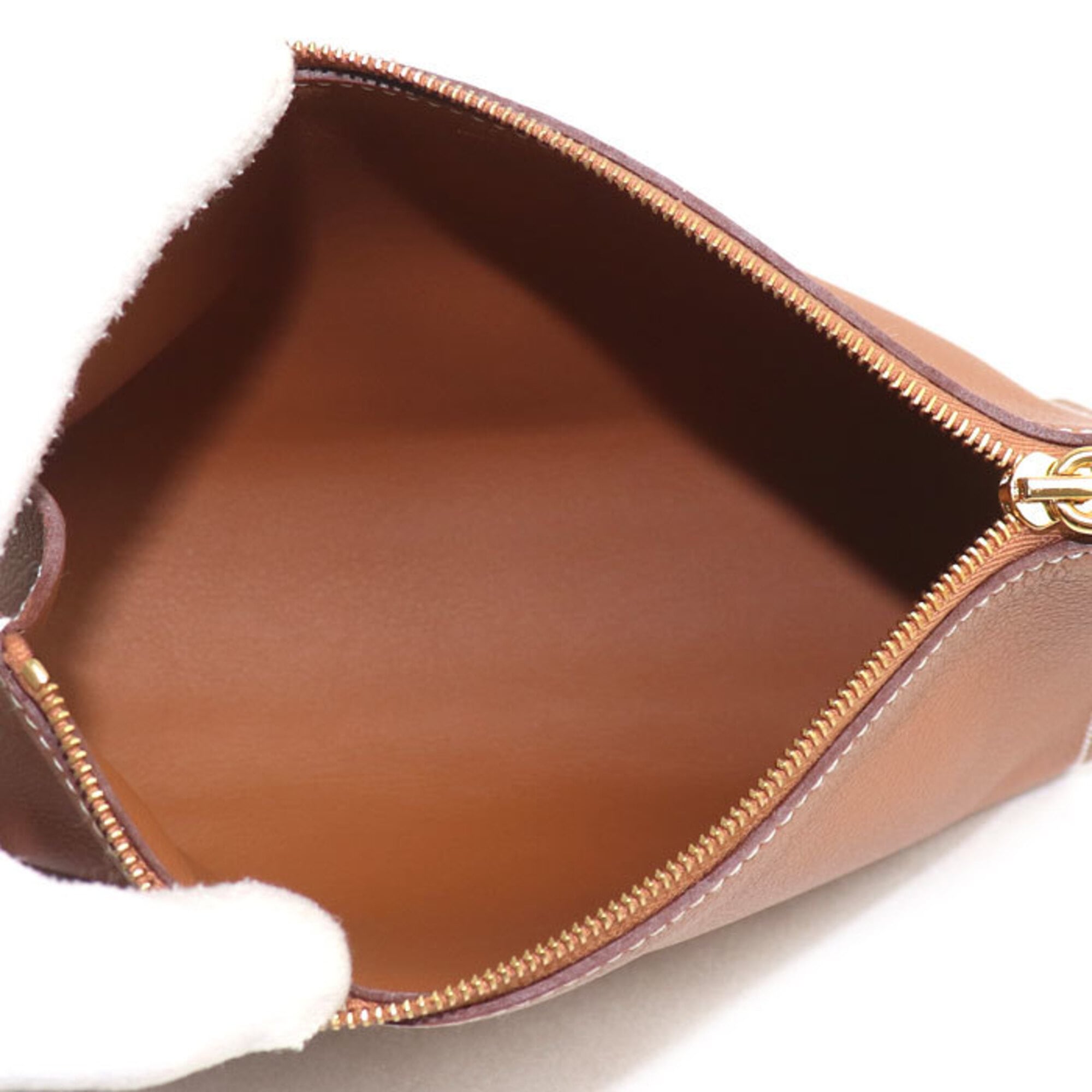 HERMES Zip Ango PM Pouch, Gold, H084321CC37, Men's/Women's, K stamp (2025) — Like New