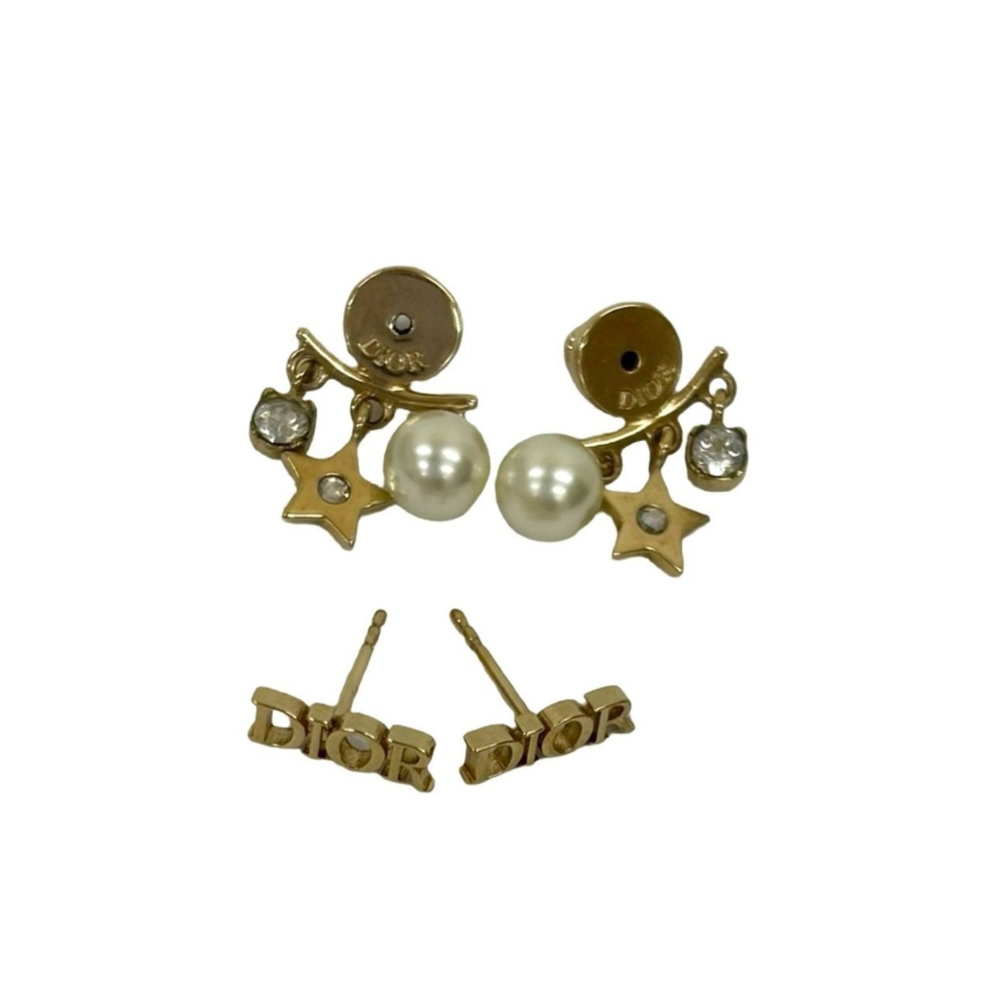 Christian Dior Revolution faux pearl earrings, gold, 23242