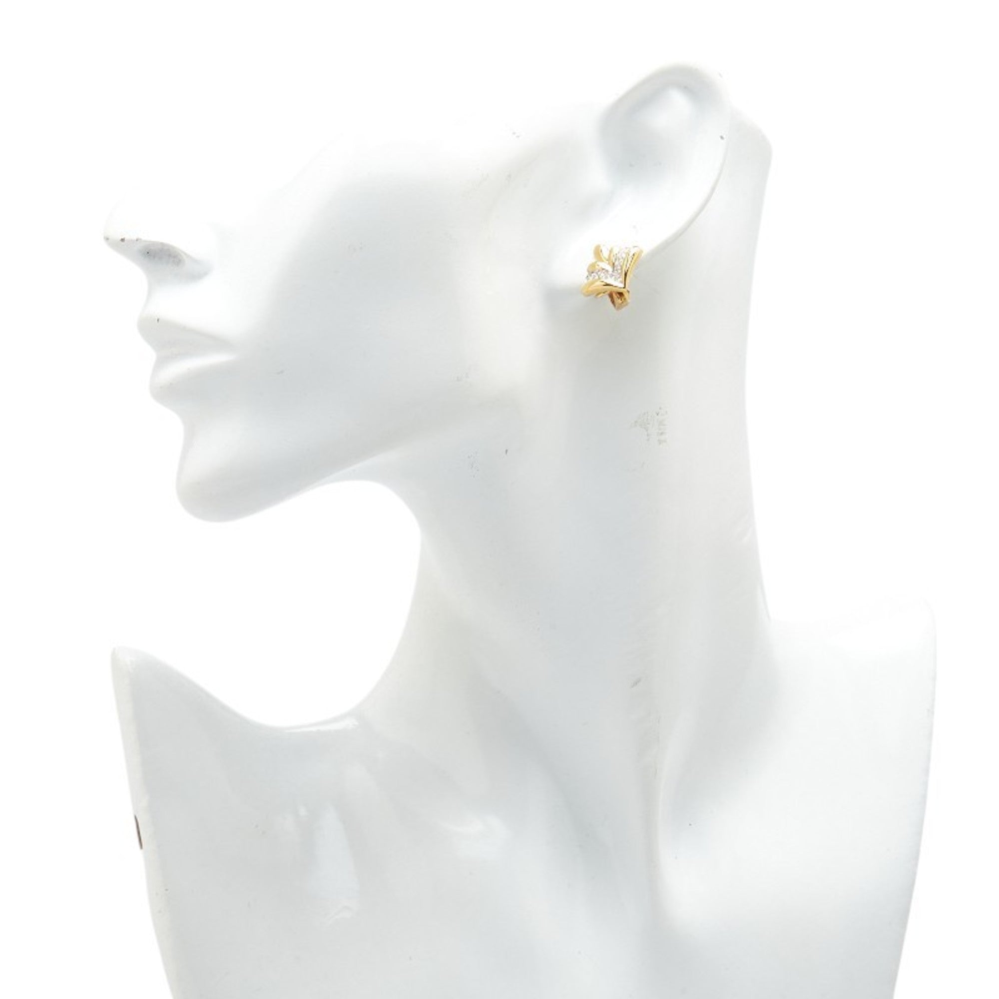 Christian Dior Dior rhinestone earrings, gold plated, for women.