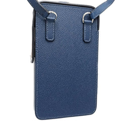 HERMES Aka Box WNN005 Pochette Shoulder Bag in Leather, Blue de Plus, Women's, 188592 — Like New