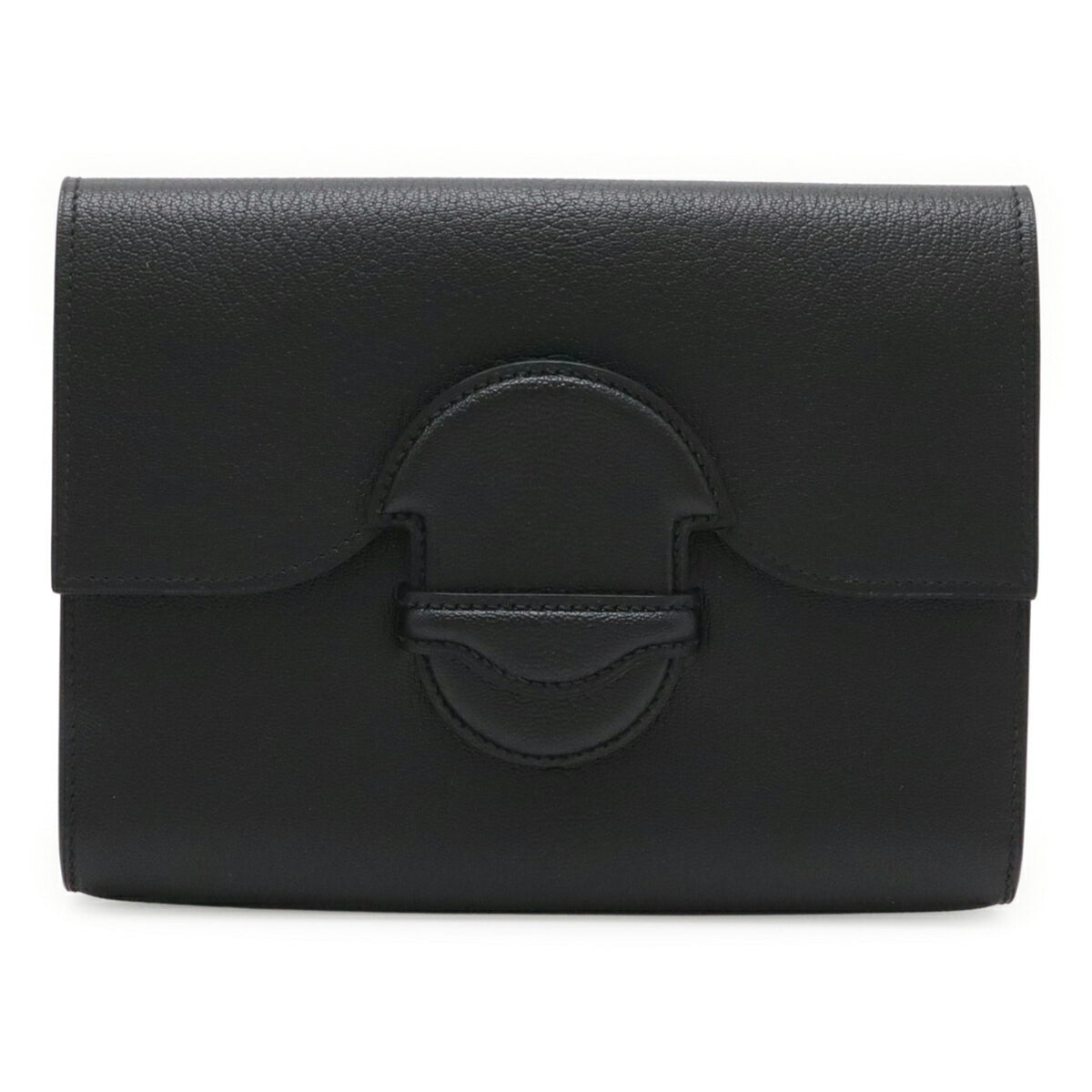 HERMES Faco 1938-19 Clutch Bag, Second Chevre Leather, Black, A Stamp, Sale Item — Like New