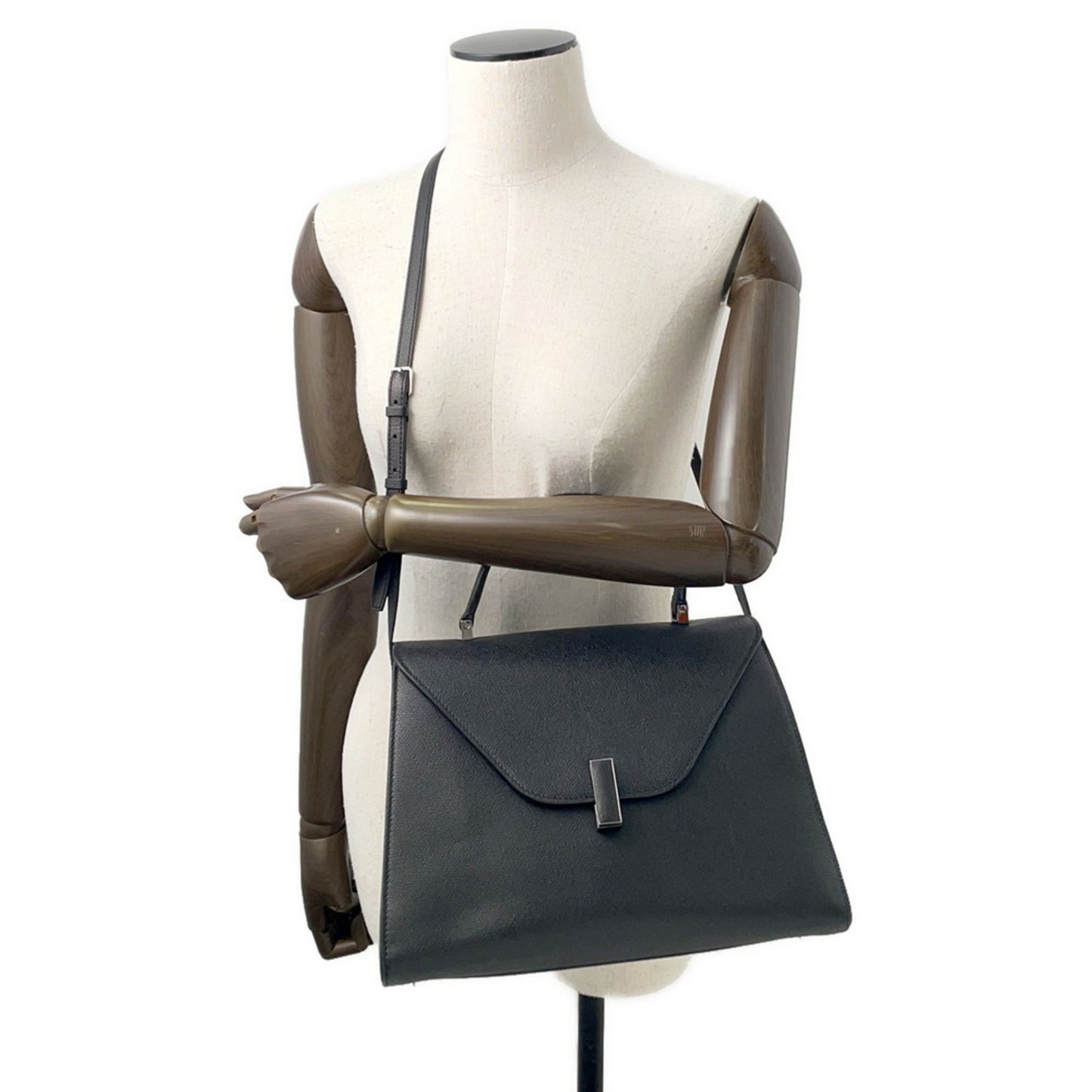 Valextra Iside Large Handbag, 2-way, Black