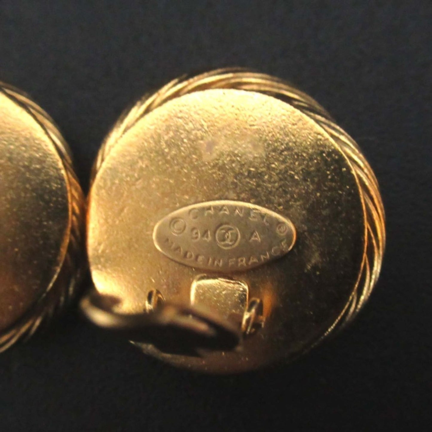 94A CHANEL Vintage Faux Pearl Clip Earrings, GP, Gold, Women's