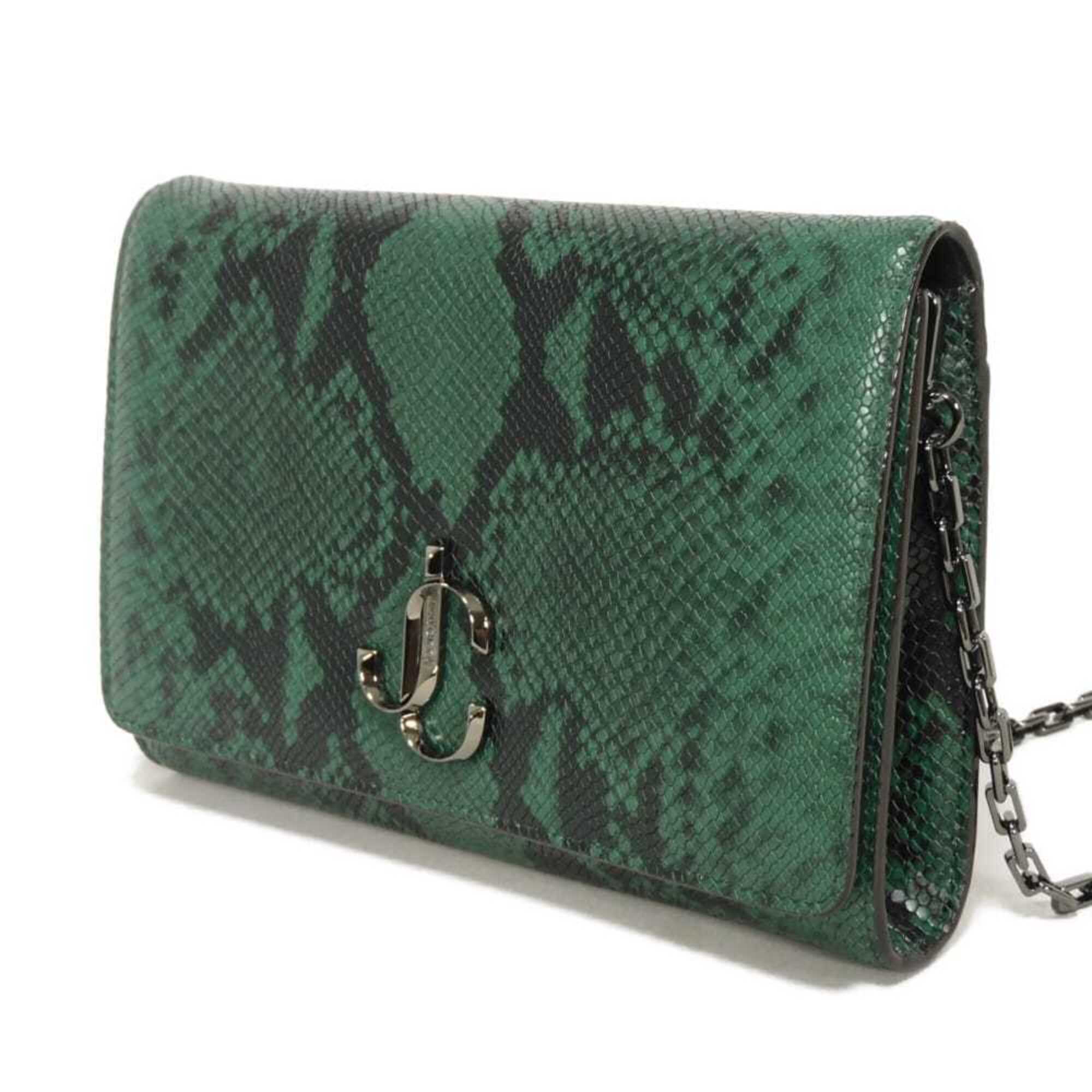 Jimmy Choo JIMMY CHOO Shoulder Bag Varenne Chain New Logo Snake 2WAY Clutch JC Green 202VARENNE Men's Women's — New - Store Return