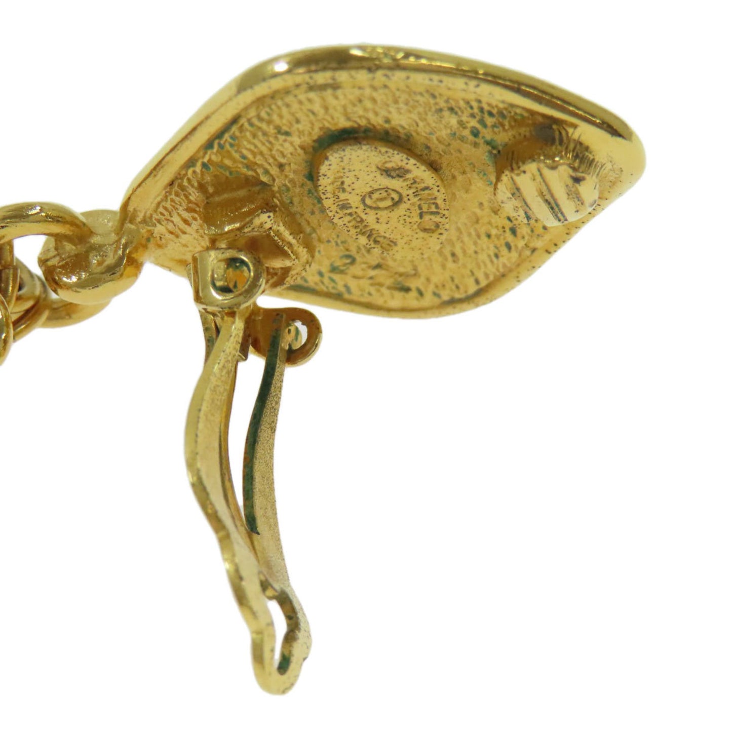 Chanel logo chain earrings in metal for women