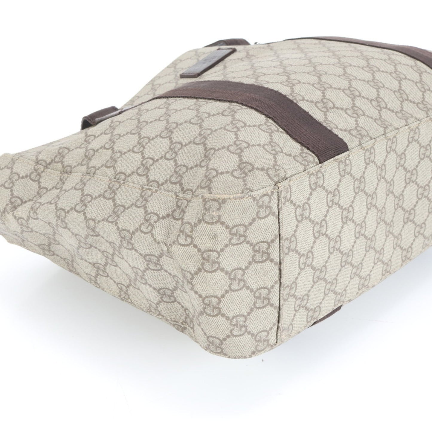 Gucci GG Supreme 141624 Leather Tote Bag, Shoulder Brown, Men's