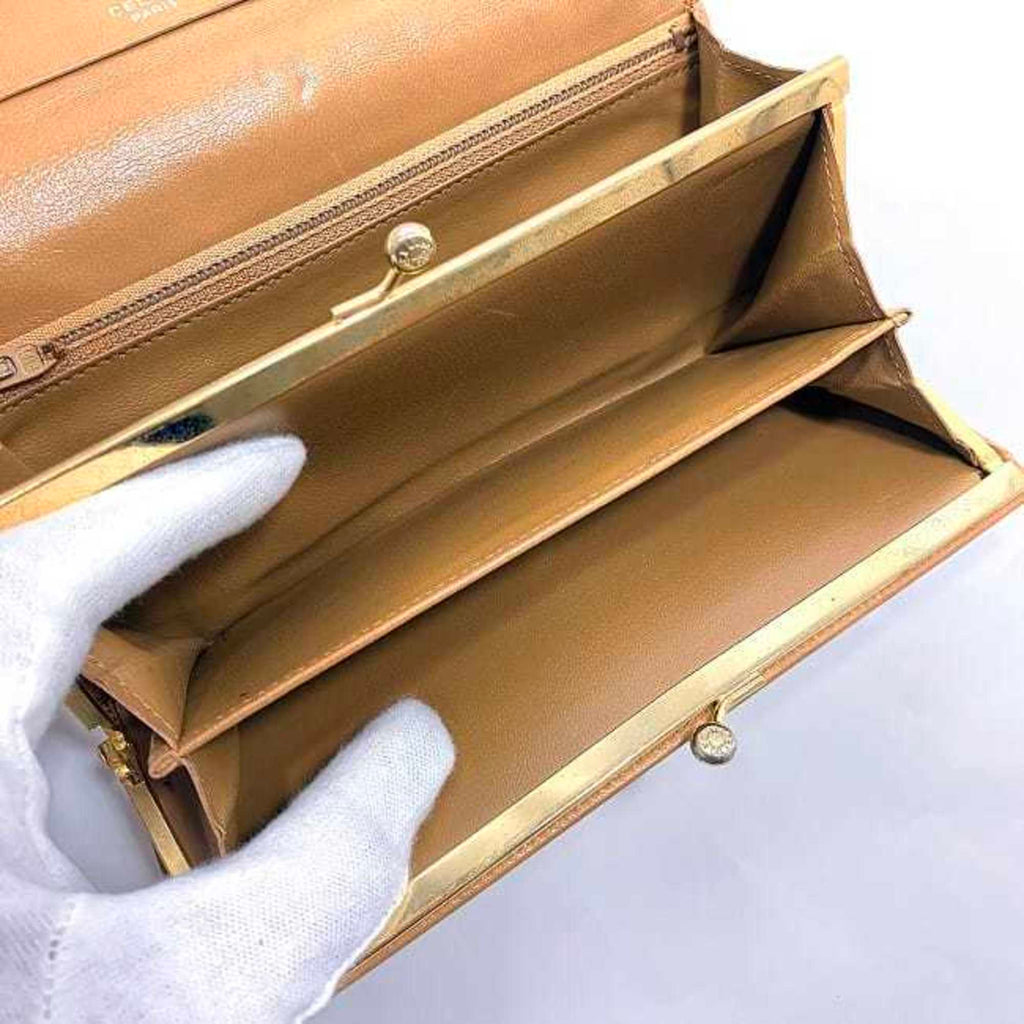 Celine bi-fold long wallet ec-22065 beige macadam leather M06 CELINE for women