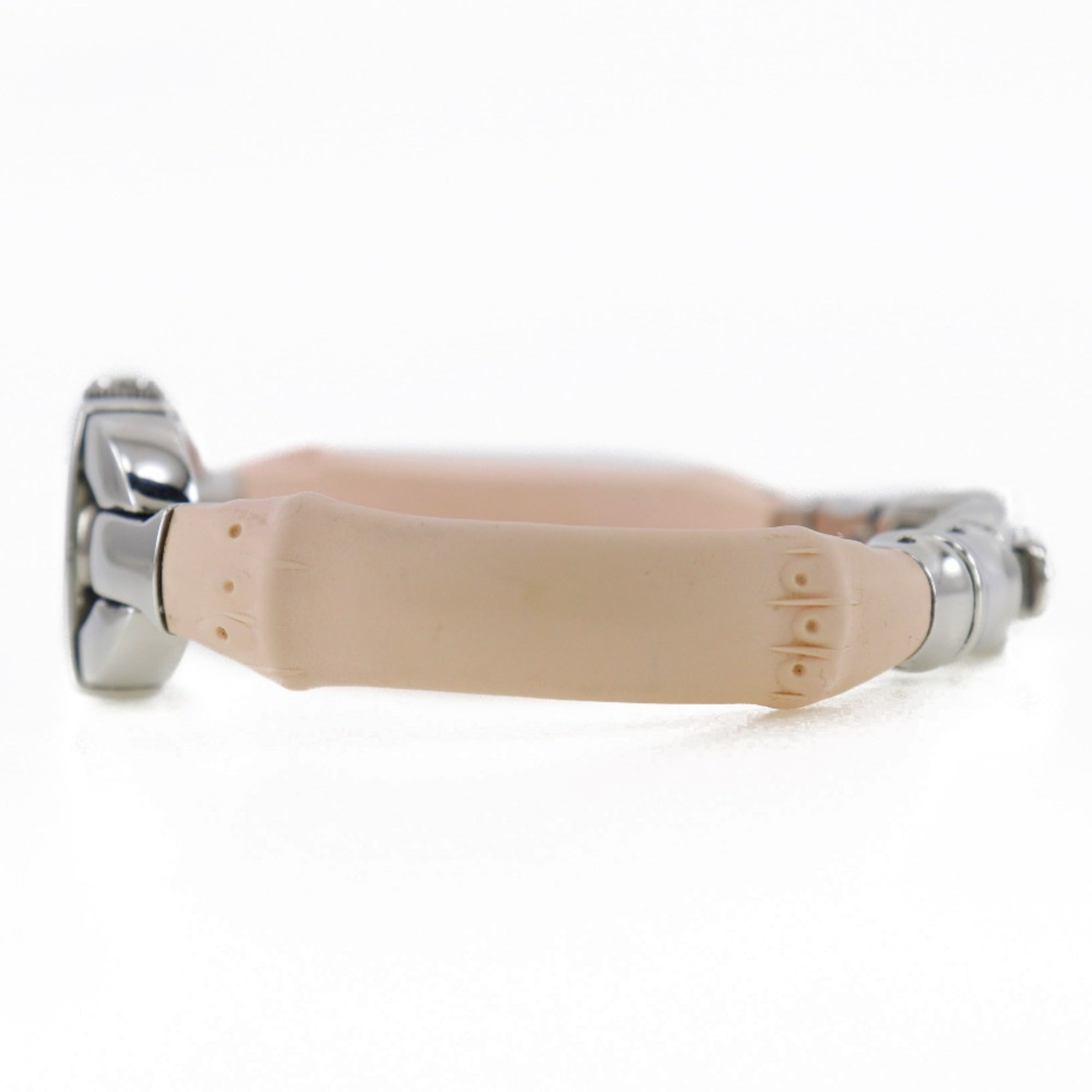 Gucci Bamboo Watch 6800L Stainless Steel x Rubber Pink Quartz Analog Display White Dial Women's — Good
