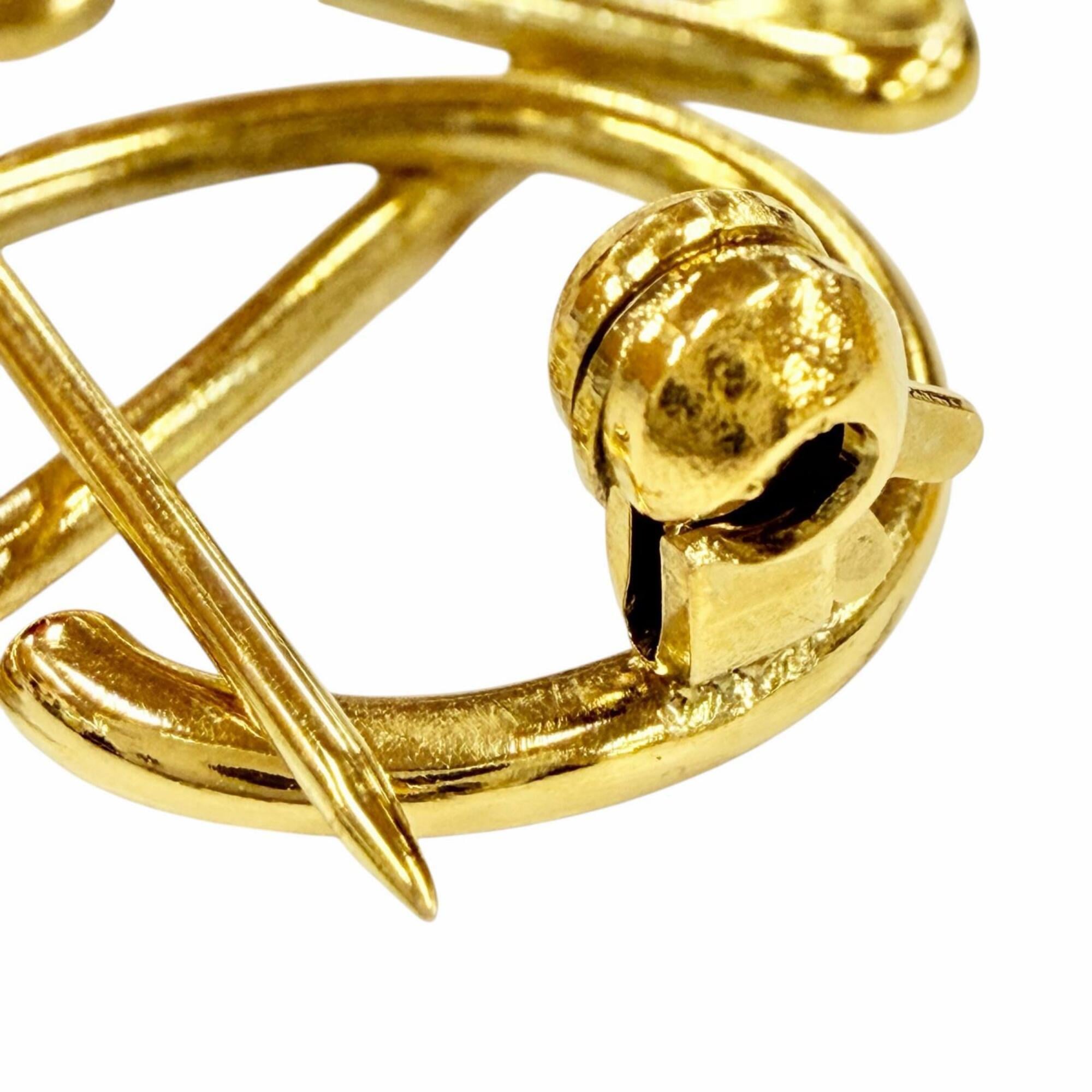 LOEWE Anagram logo brooch, 5x5cm, gold, women's accessory — Like New