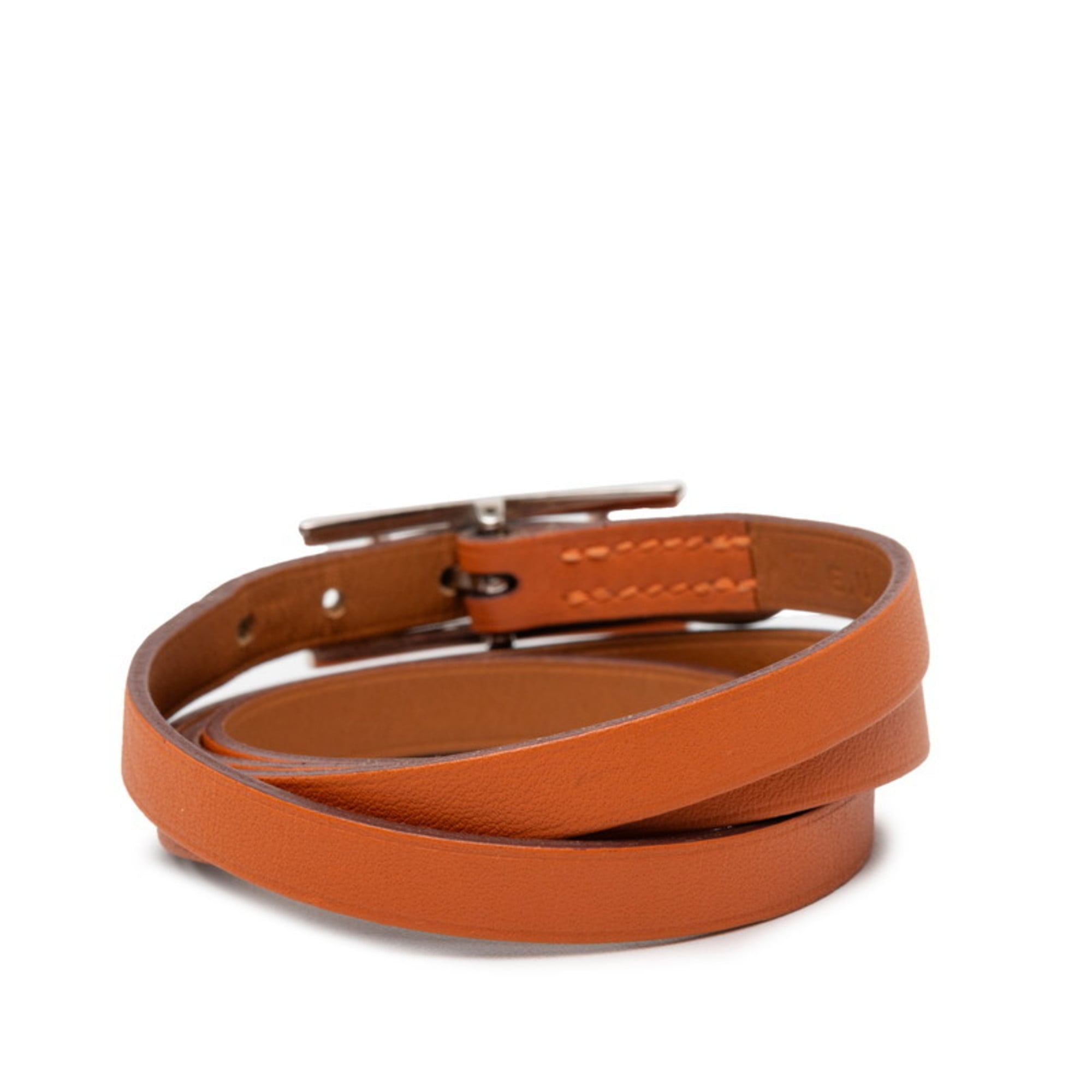 Hermes Hermès Api 4-strand long bracelet in brown leather for women.