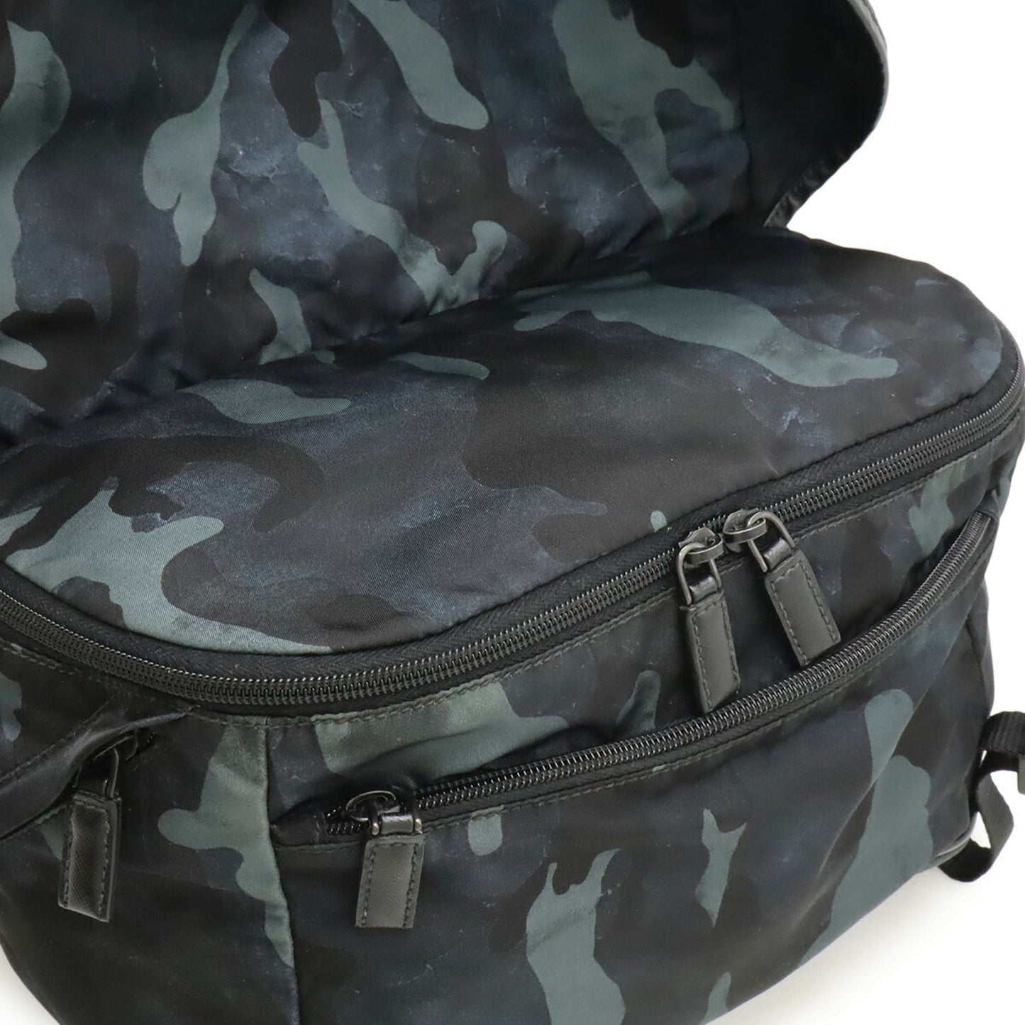 PRADA Prada Camouflage Nylon and Leather Body Bag Shoulder Navy Multicolor 2VH991