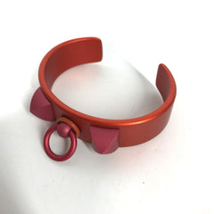 HERMES Collier de Chien Medor Sunset Bracelet Bangle, Aluminum, Women's, Orange, Like New — Like New