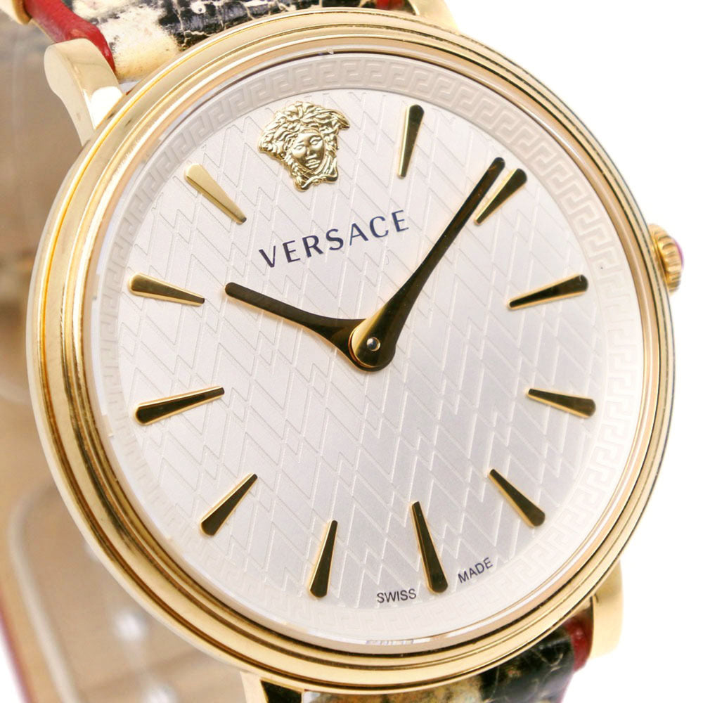 Versace VERSACE LOVE Watch Stainless Steel x Leather Quartz Analog Display White Dial Women's S111824339 — Good