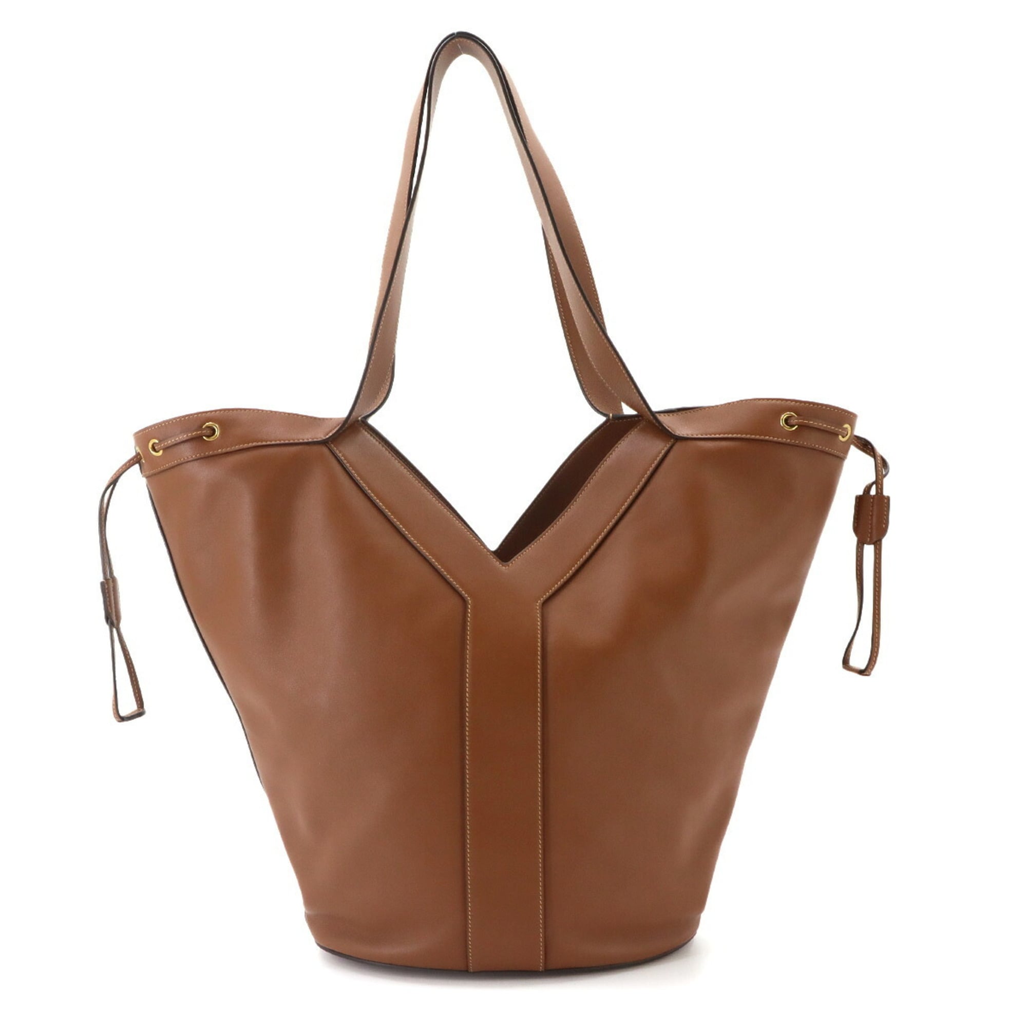 Saint Laurent Y Hobo Tote Handbag, Leather, Brown, 833160 Bag — New - Store Return