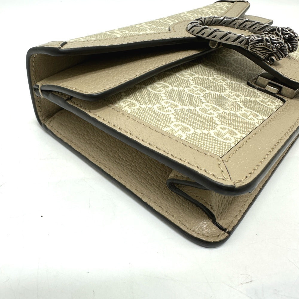 GUCCI 499623 GG Dionysus Chain Shoulder Bag Supreme Canvas Women's Beige — Like New