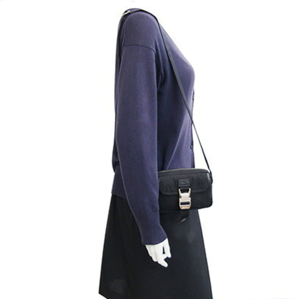 Gucci Shoulder Bag 855344 GG Canvas Leather Black Pouch Women's GUCCI — Like New