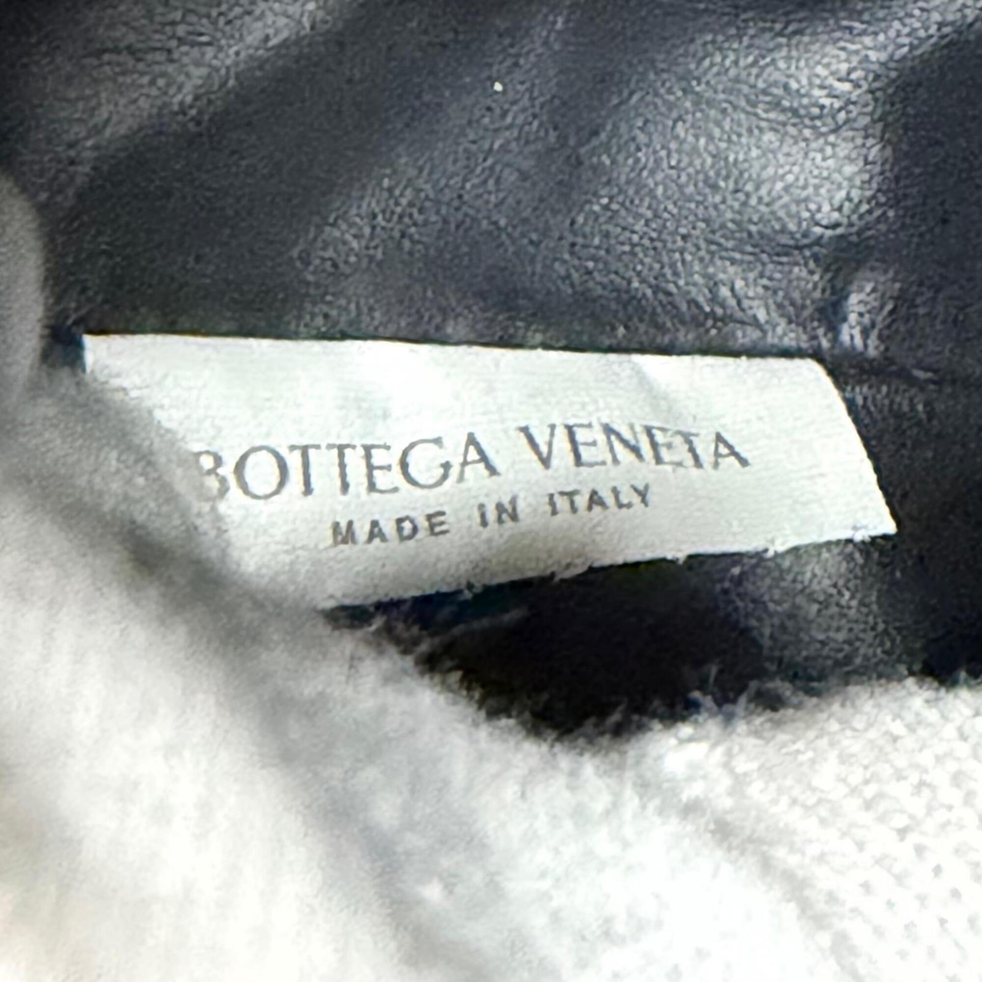 BOTTEGA VENETA 754443 Wallace Intrecciato Leather Handbag, Dark Gray, Made in Italy, Women's, with Dust Bag — Like New